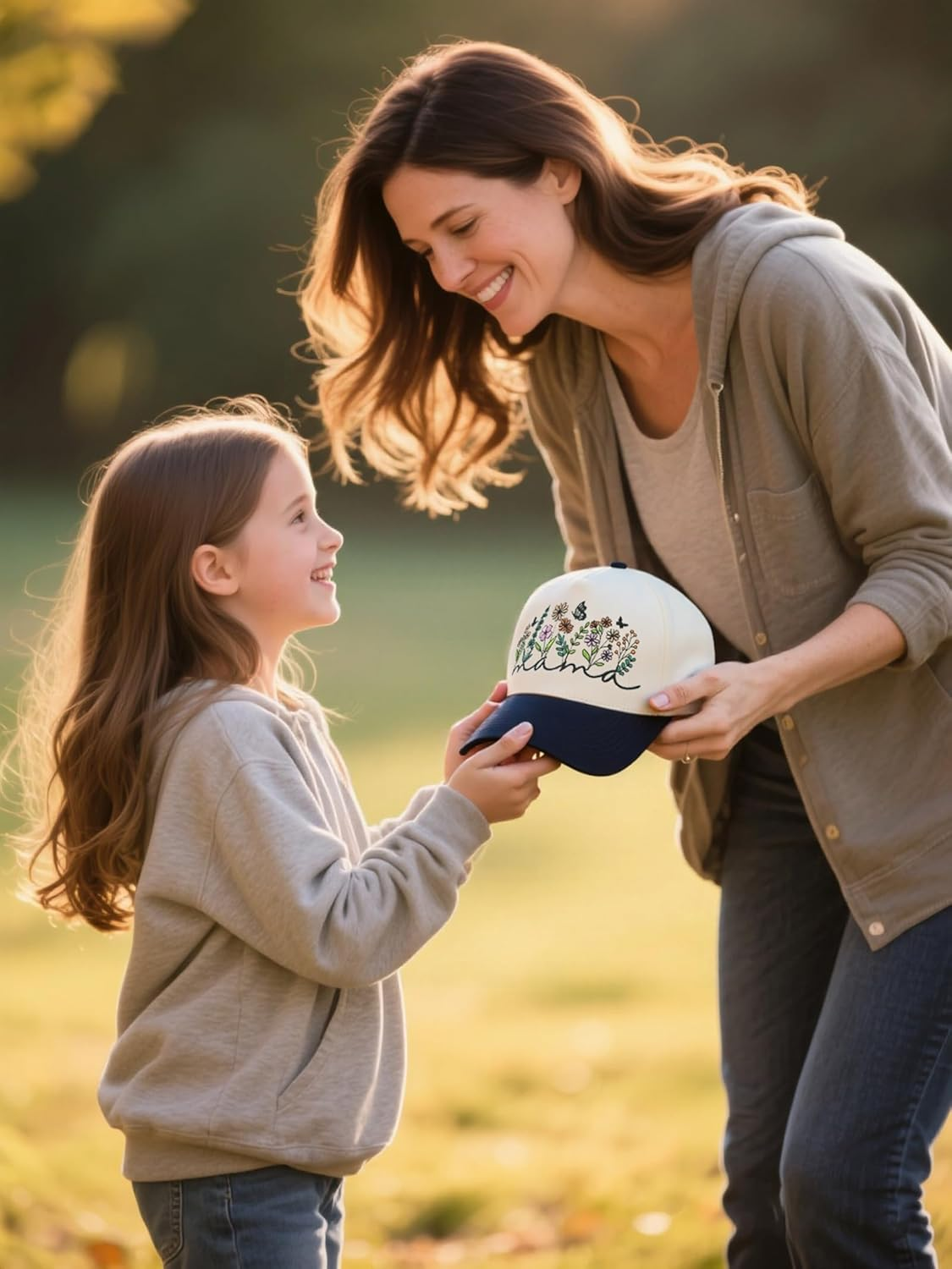 MINYJHZ Mama Trucker Hat for Women, Mothers Day Birthday Gifts for Mom, Two-Tone Adjustable Mom Baseball Cap Black image number 1