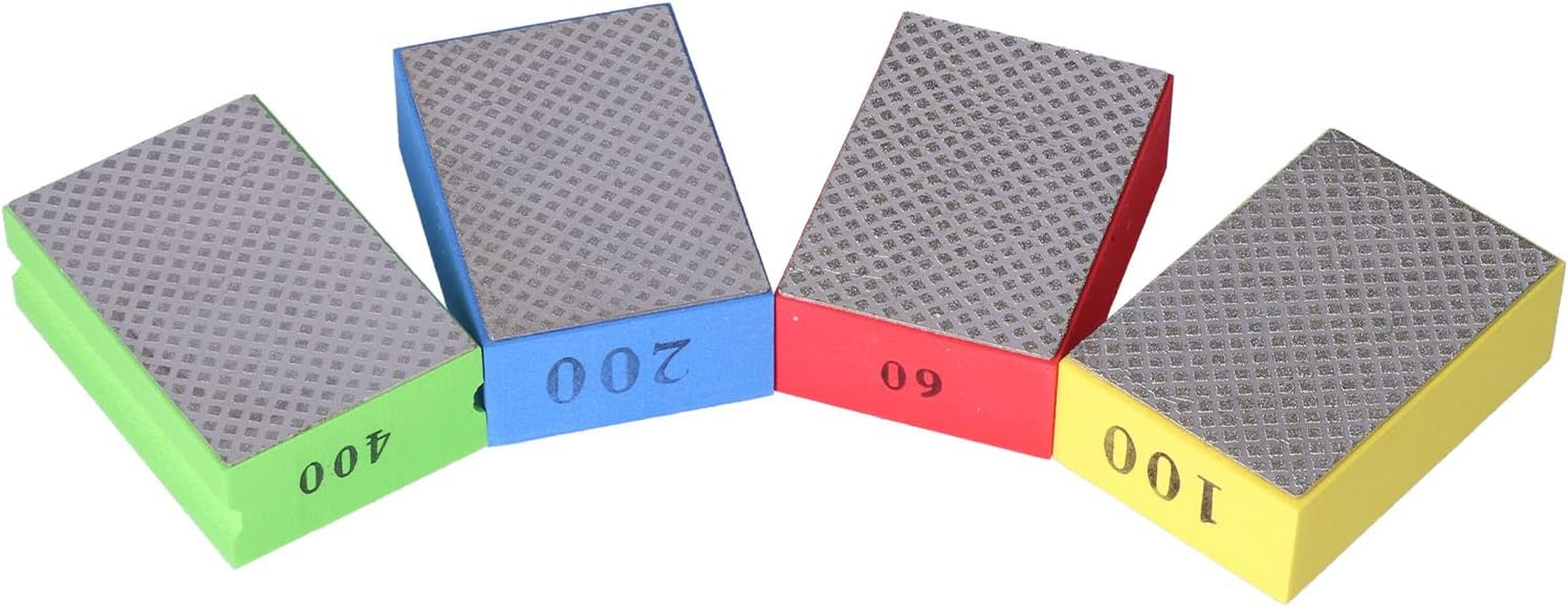 4Pcs Diamond Hand Polishing Pads for Sanding Ceramics Glass Tile Concrete Stone Marble Granite, 60# 100# 200# 400# image number 4