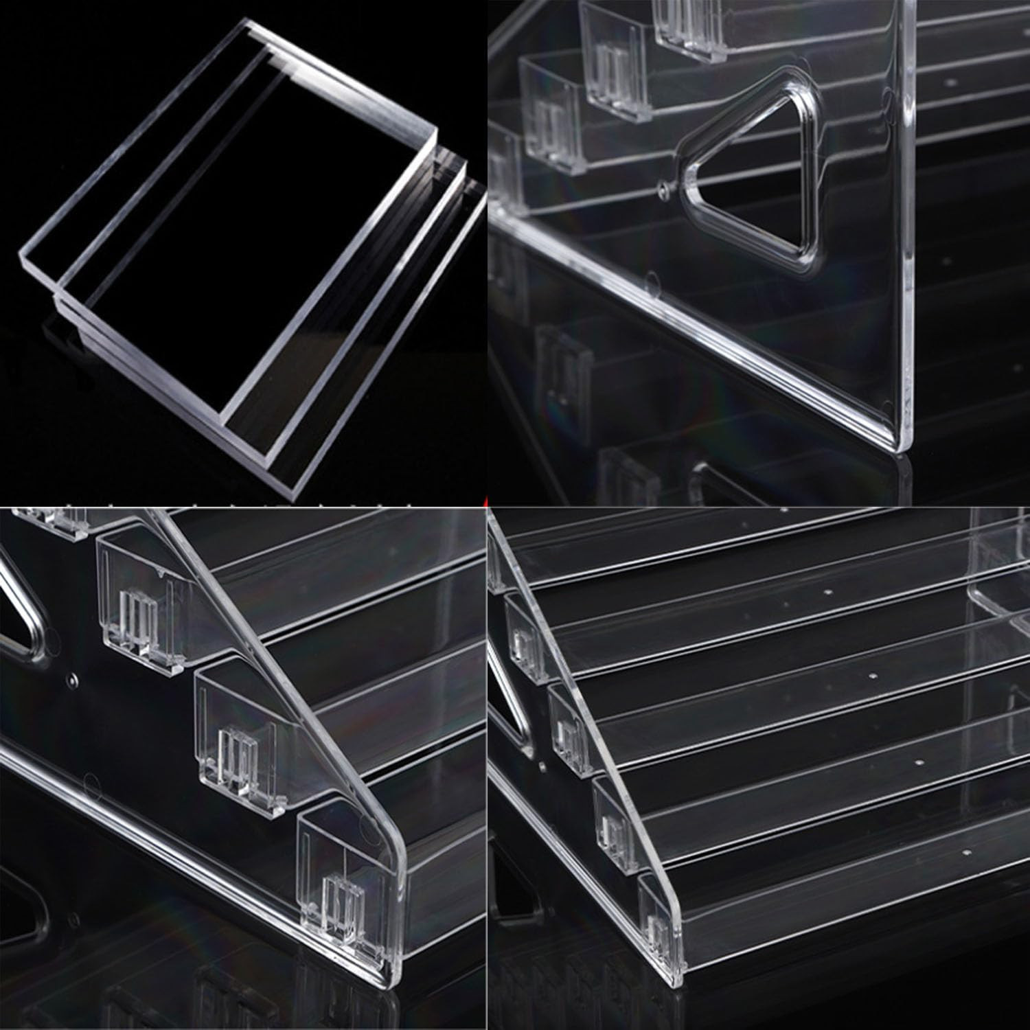 5 Tier Clear Acrylic Trapezoidal Display Stand,31*21*13Cm Steps Dessert Table Stands, Acrylic Display Shelf for Dessert,Cupcake,Makeup,Perfume,Nail Polish,Condiment image number 2