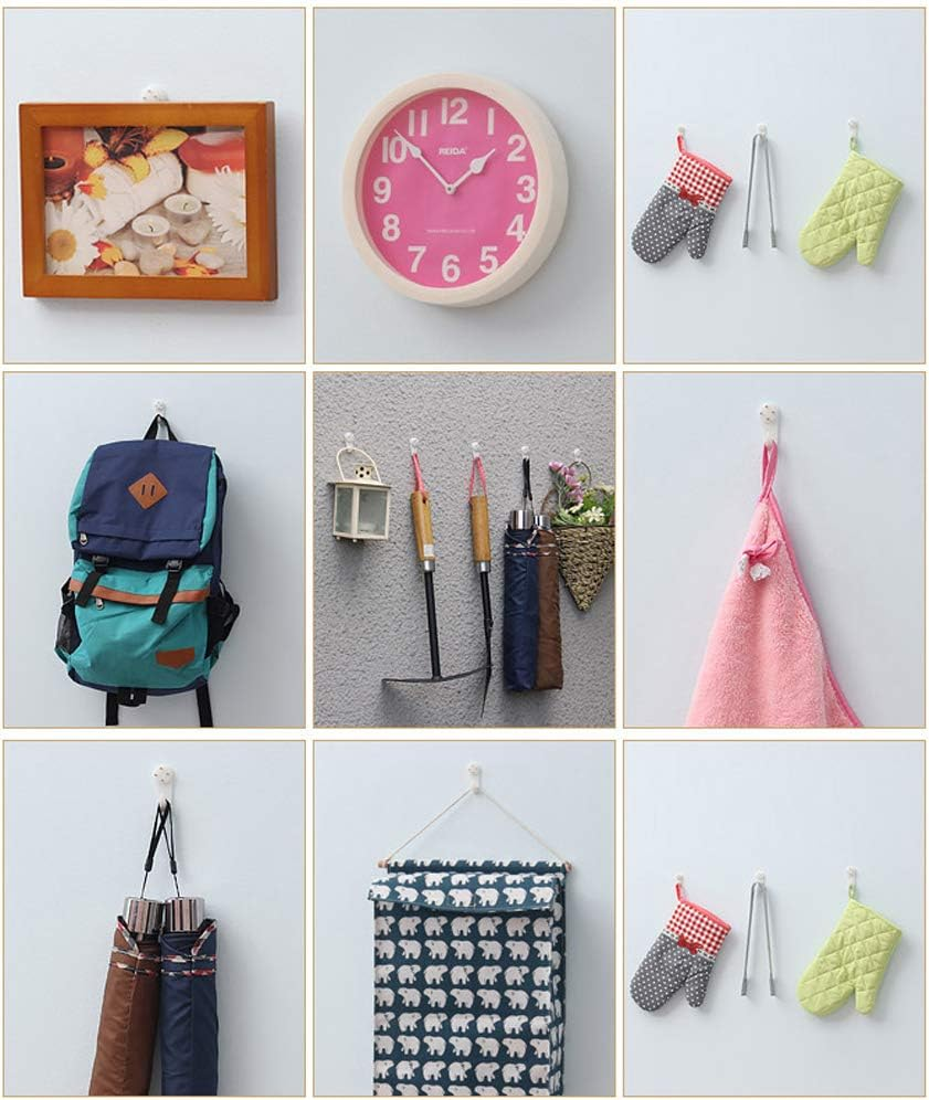 20PCS White Powerful Concrete Hard Wall Drywall Picture Hooks Non-Trace Hanging Hook Traceless Nail Plastic Wall Hook for Picture Photo Frame Clock Hangers(5Cm/1.97 Length)