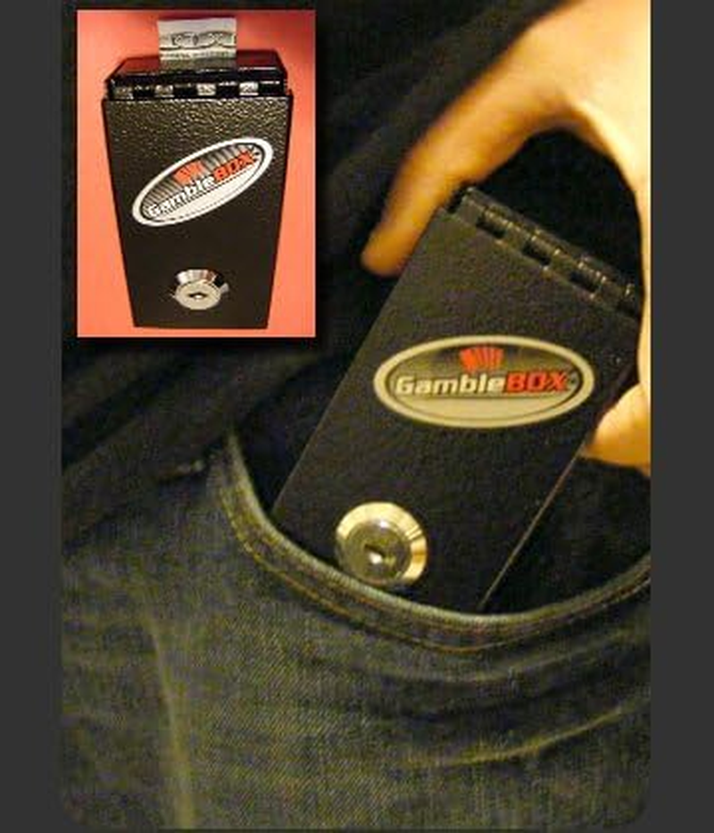Gamble Box Metal Gambling Casino Cash Bank Box Stops Addictive Urges Best Gambling Tricks Tips Bring Home More Cash Leave Keys Home Fold Slip Some Cash Bills in Leave Casino'S with Locked up Cash image number 4