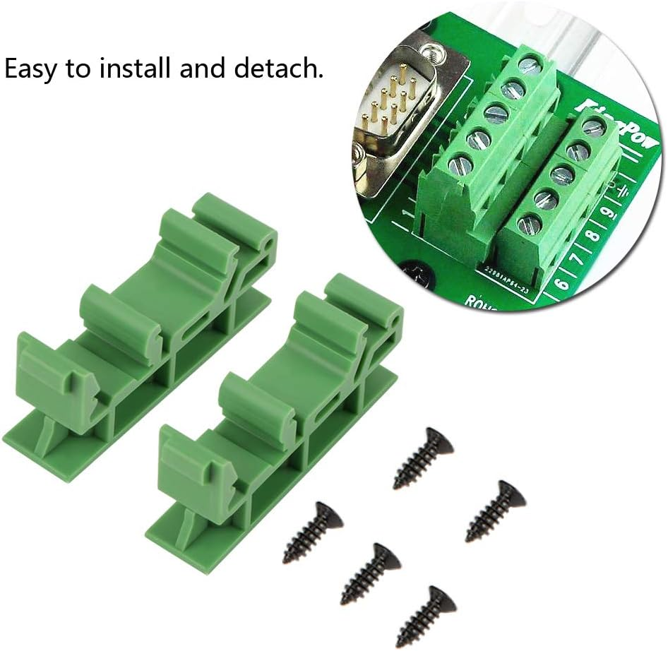 Joyzan Din Rail Bracket, Mounting Adapter Circuit Board Bracket PCB Holder Secure Hold C45 Carrier Clip Slotted Terminal Stopper Blocks for Electronic Switching Devices Breaker Relay Electrical