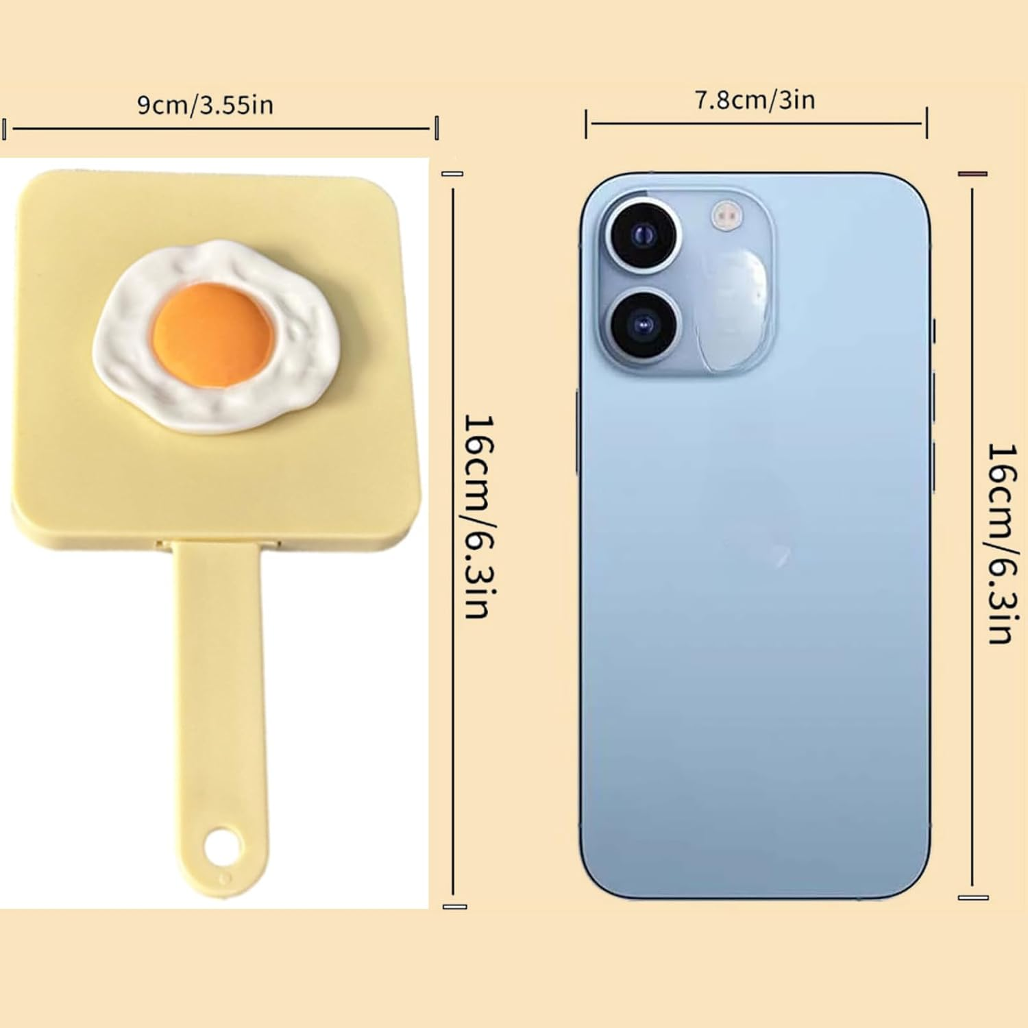 Pack of 2 Hand Mirrors with Handle & Comb, 2-In-1 Comb Mirror, Portable Makeup Mirror, Multifunctional Cute Bear Ear Mirror, Small Cosmetic Mirror, Travel Compact Mirror (Colour Mix-1)