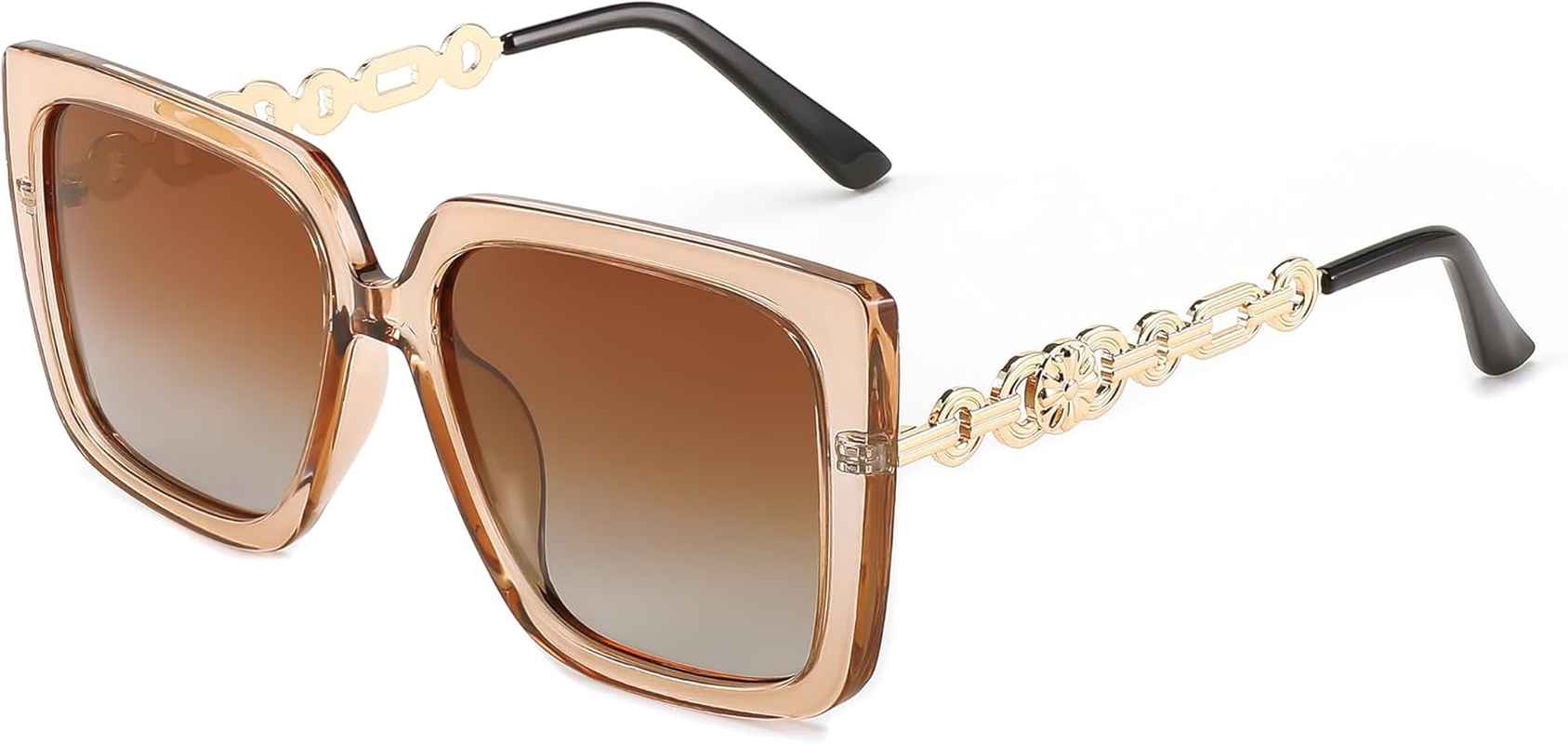 FEISEDY Trendy Polarized Cateye Sunglasses Womens Vintage Oversized Square Sunglasses UV400 Protection B0003