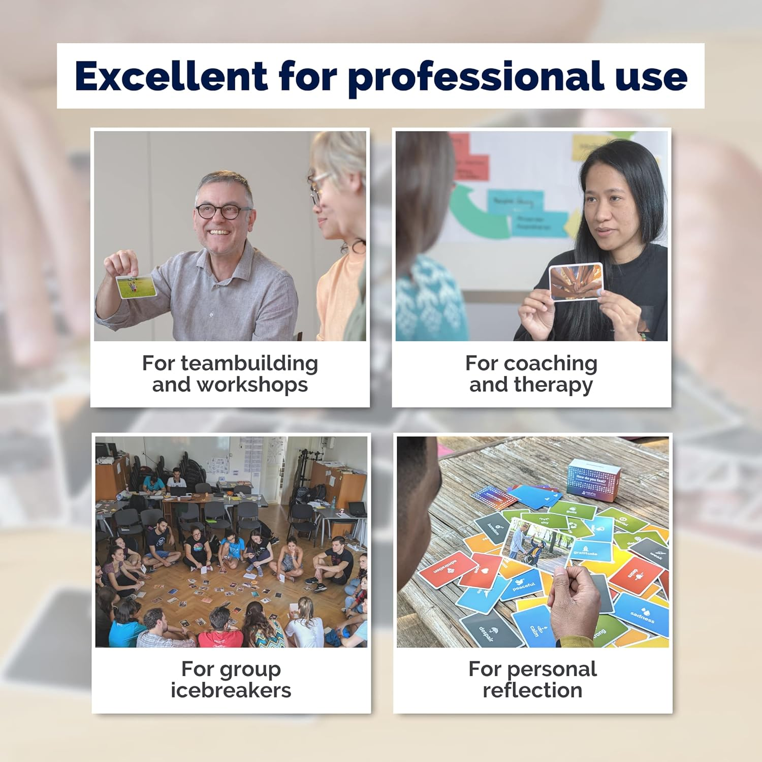 Metafox Emotions Cards | How Do You Feel? | 60 Pleasant & Unpleasant Emotions & 8 Methods Cards | for Emotional Intelligence, Coaching & Therapy - English image number 5