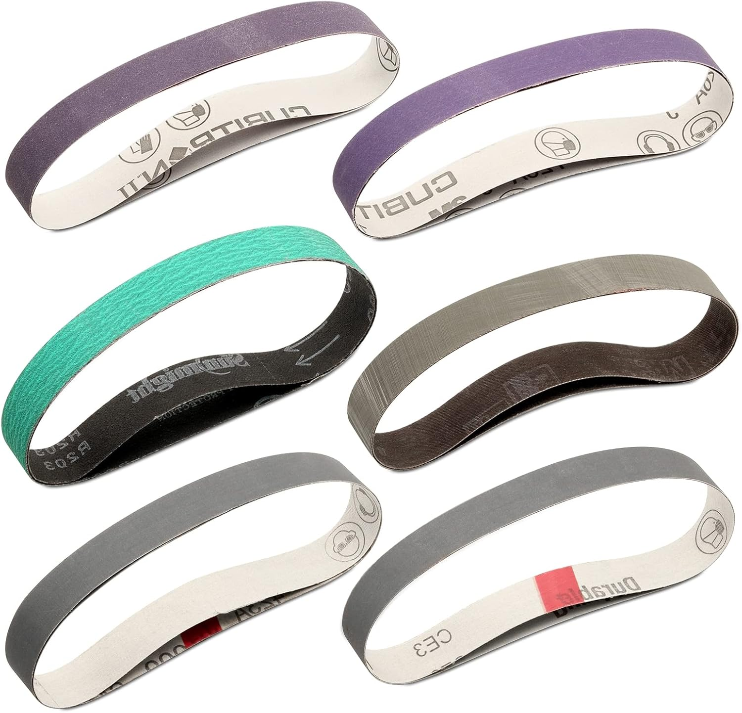 1 X 18 Inch Sanding Belts,Knife Sharpening Belt Kit Fits Work Sharp Blade Grinder Attachment of Ken Onion Edition Knife & Tool Sharpener,2 PCS Each of 120, 240, 400, 600,1000 2500 Grits,12-Pack