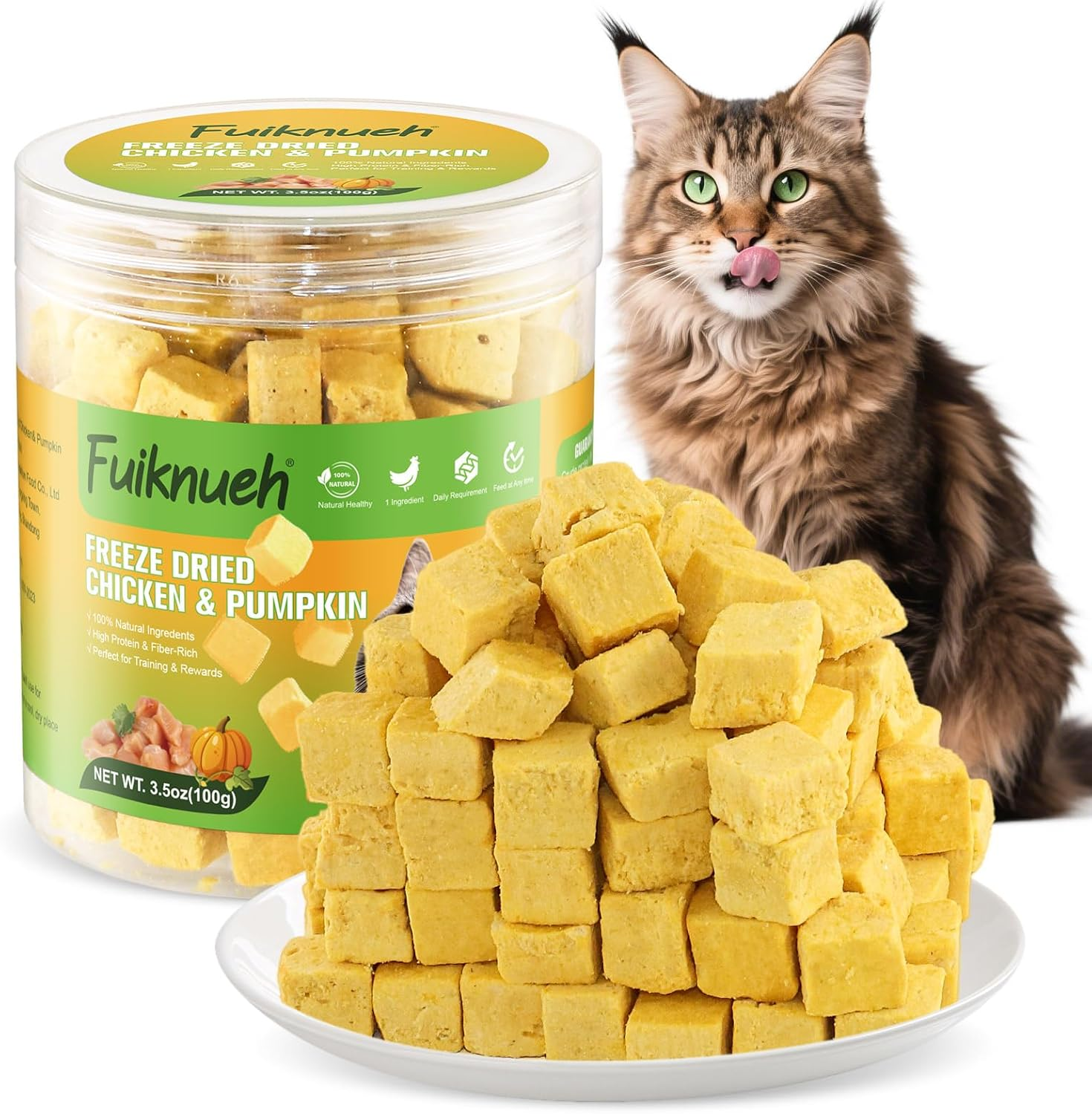 Freeze Dried Pumpkin and Chicken for Dogs and Cats, 100% Pumpkin and Chicken, Natural Treats for Digestion Health, Healthy Food Topper image number 3