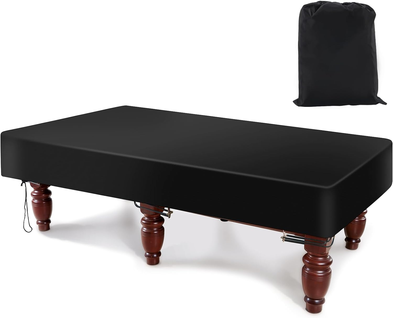 K-Musculo Pool Table Cover, 420D Billiard Table Cover, Waterproof and Tearproof, 9 Foot Fitted(Black 9Ft-285X157X20.3 Cm) image number 2