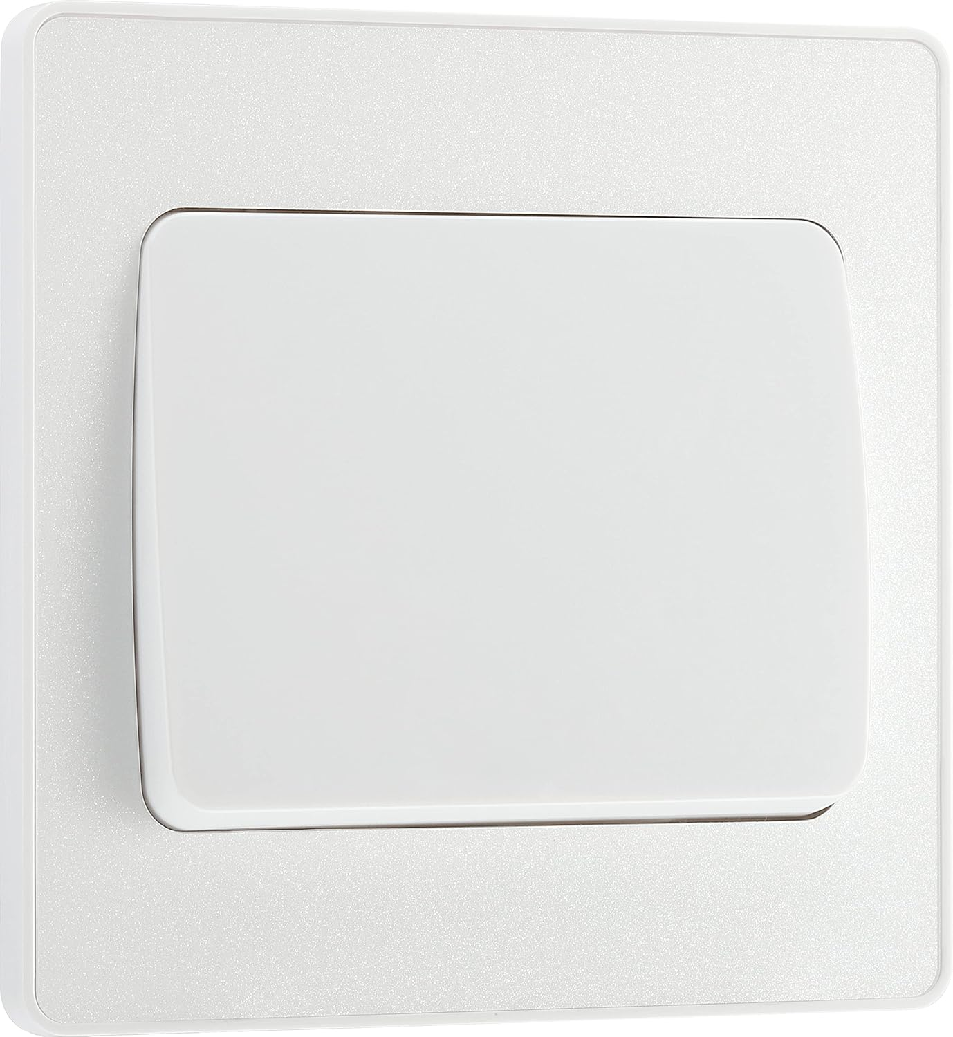 BG Electrical Single Wall Light Switch, Wide Rocker, 2 Way, Screwless Front Plate, round Edges, Evolve, Pearlescent White, 20A, 16AX, PCDCL12WW image number 3