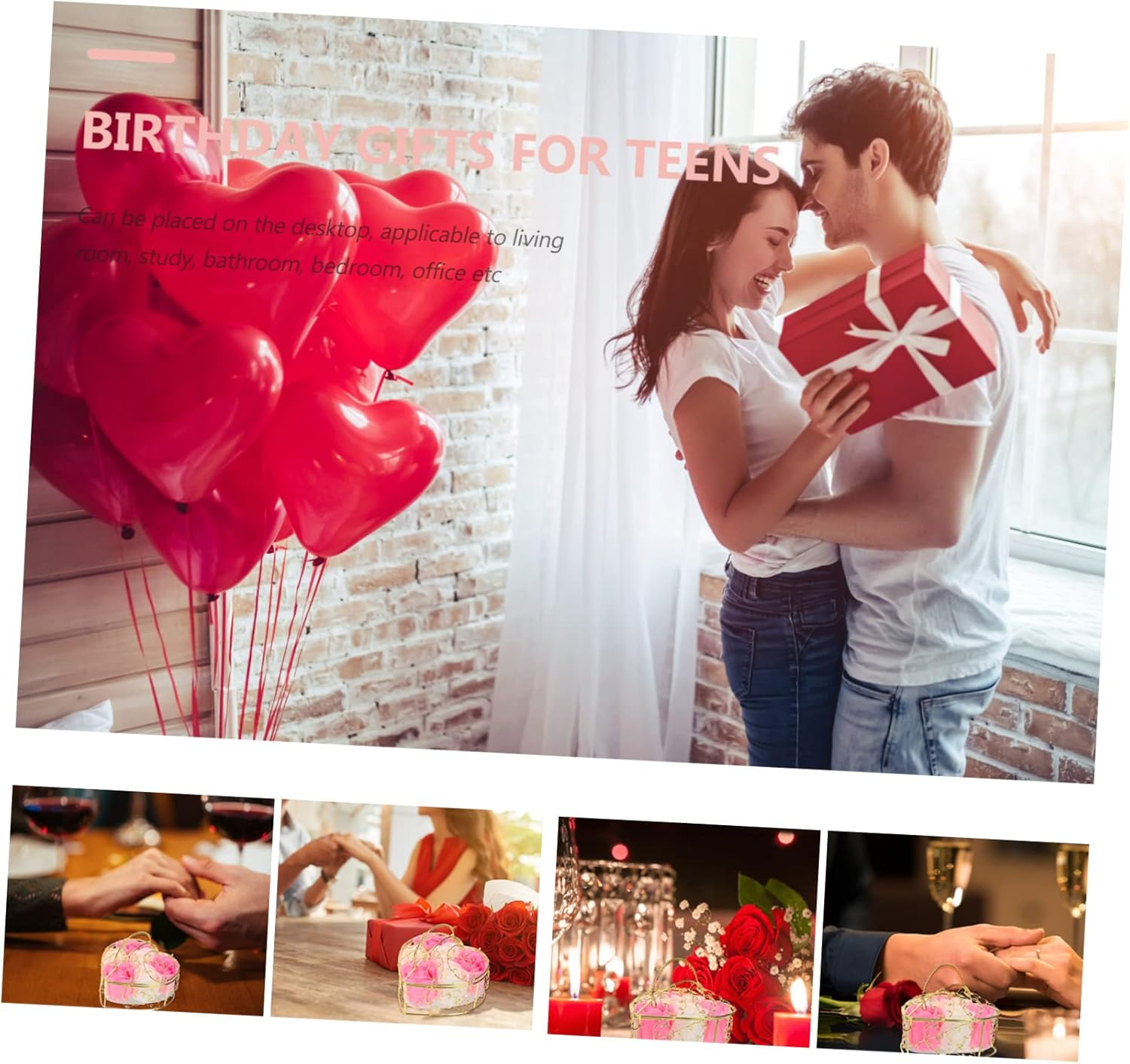 ABOOFAN Rose Soap Lifelike Rose Flower Petals Basket Valentine'S Day for Girlfriend Bridal Showers and Home Decor