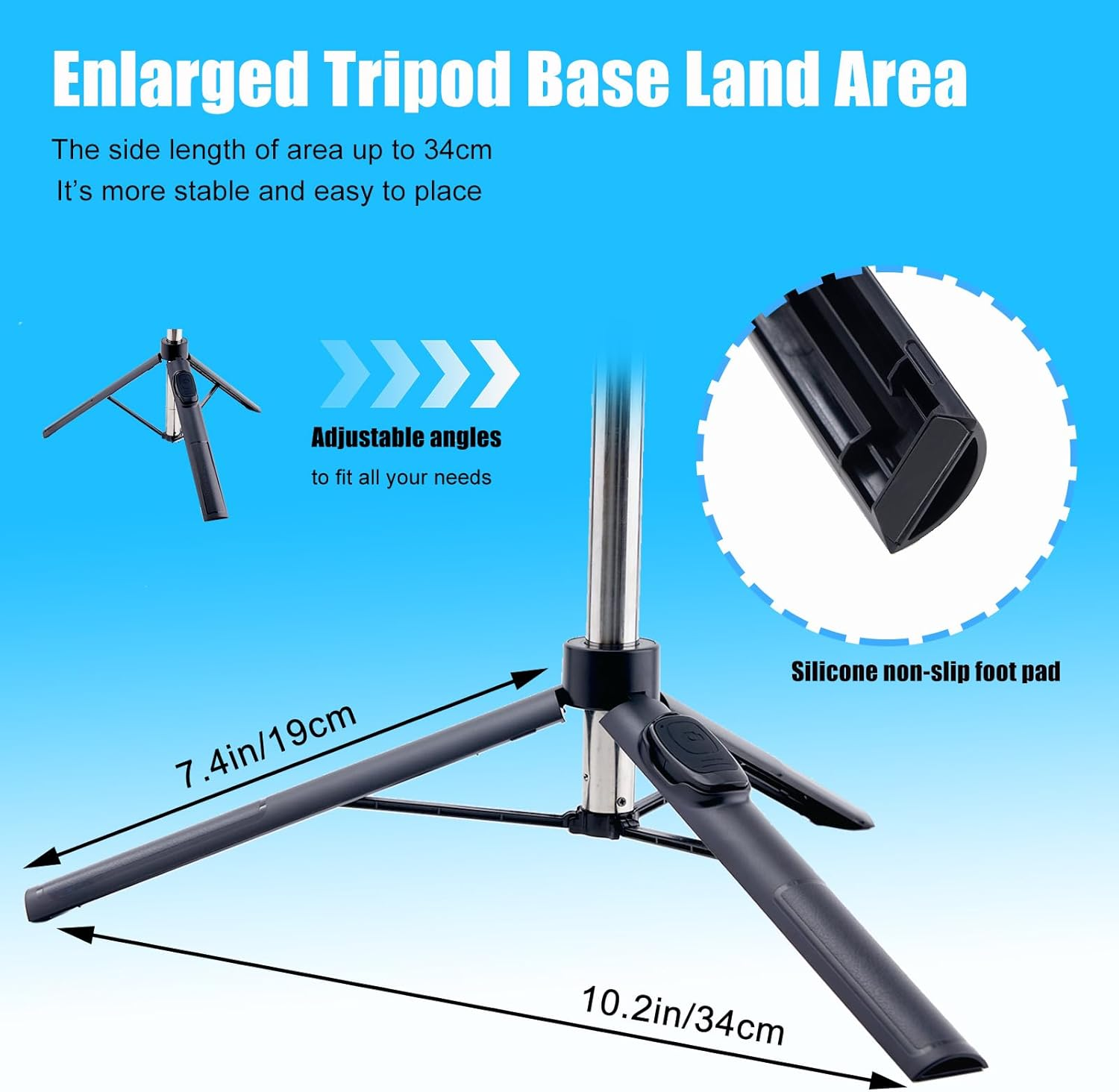 65" Cell Phone Selfie Stick Tripod,Smartphone Tripod Stand All-In-1 with Integrated Wireless Remote,Portable,Lightweight,Extendable Phone Tripod for 4''-7'' Iphone and Android (65&lsquo;&rsquo;) image number 2