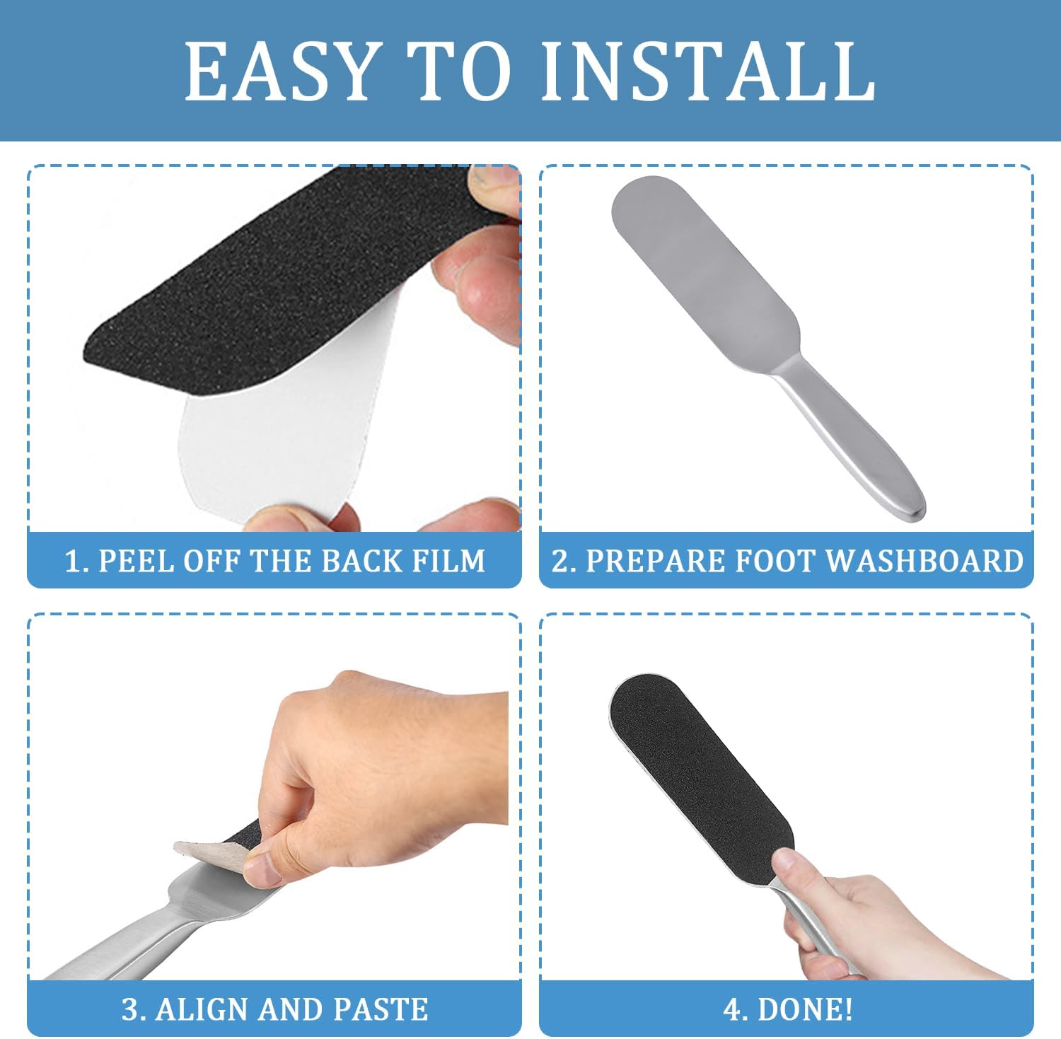 SYEYCW Pack of 50 Replacement Sandpaper Refill Pads, 100 + 180 Grit Replacement Pads, Foot Rasp Replacement Sandpaper, Self-Adhesive Foot Rasp, Replacement Pads for Pedicure File, for Dead Skin image number 3