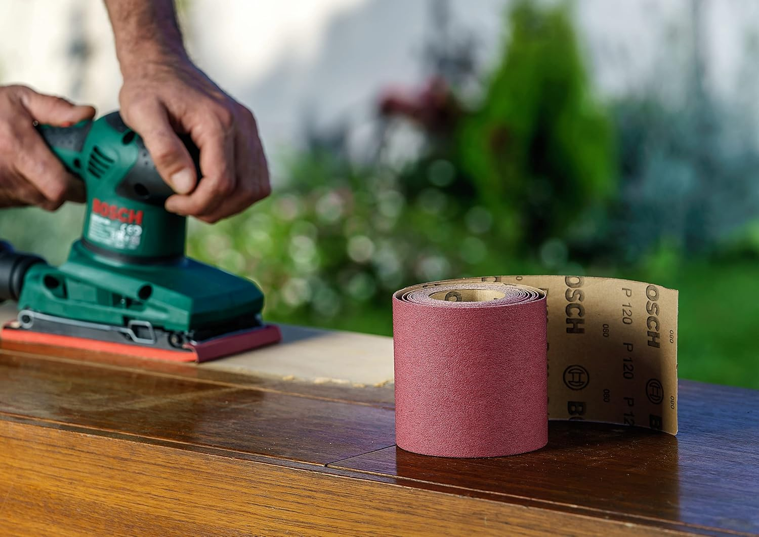 Bosch Accessories 1X Sanding Roll for Wood and Paint (93Mm X 5 M, Grit 120, Accessories for Hand Sanding) image number 3