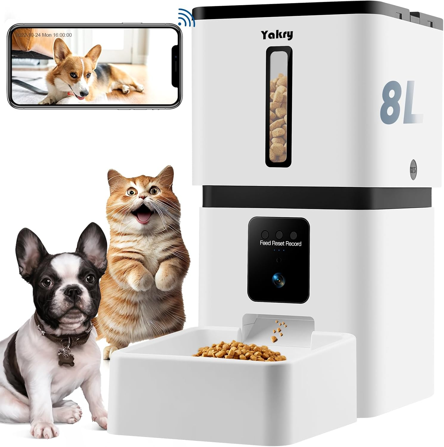 Automatic Dog Feeder with Camera Wifi: 8L, 33 Cups Easy Setup Cat Food Dispenser - HD 1080P Video Recording Timed Pet Feeder for Cat Dog Small-Pet, 5G App Control image number 6