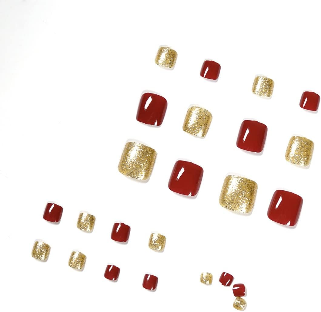 French Tips Press on Toenails White Square Toe Nails Tips Rhinestone Full Cover Glue on Toe Nails Nude Pink Toe Nails Fake Nails Summer False Toe Static Nails for Women 24Pcs image number 1