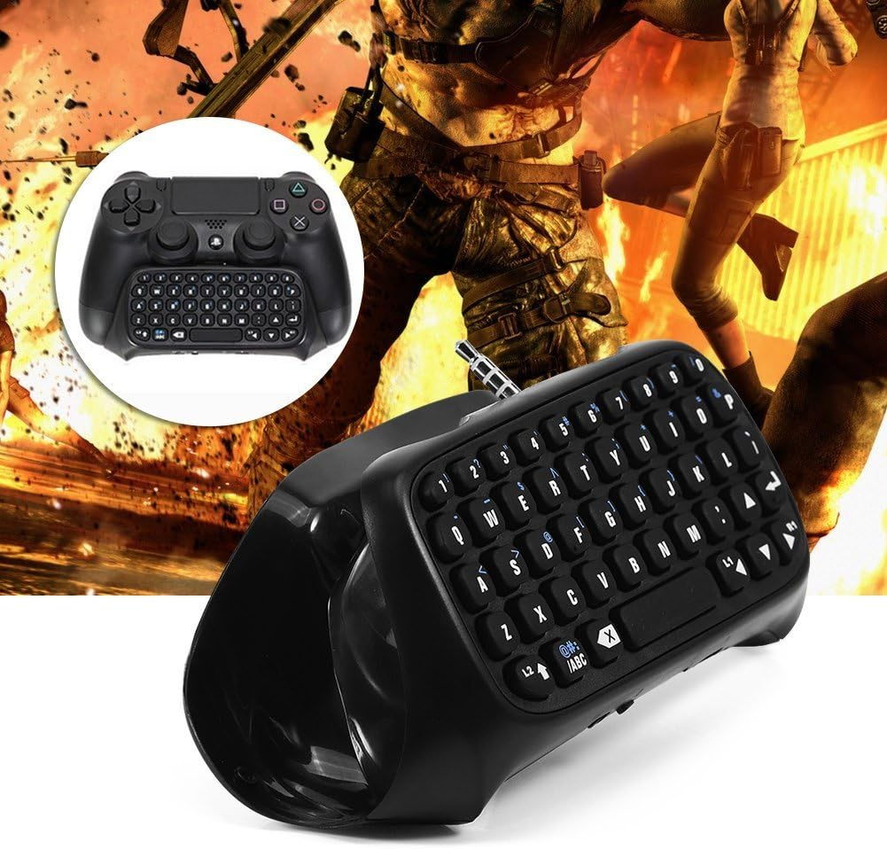 Bluetooth Wireless Mini Keyboard Gadget Compatible with PS4 Controller Wireless Bluetooth Chat Pad with Voice Chat Speaker for PS4 Controller