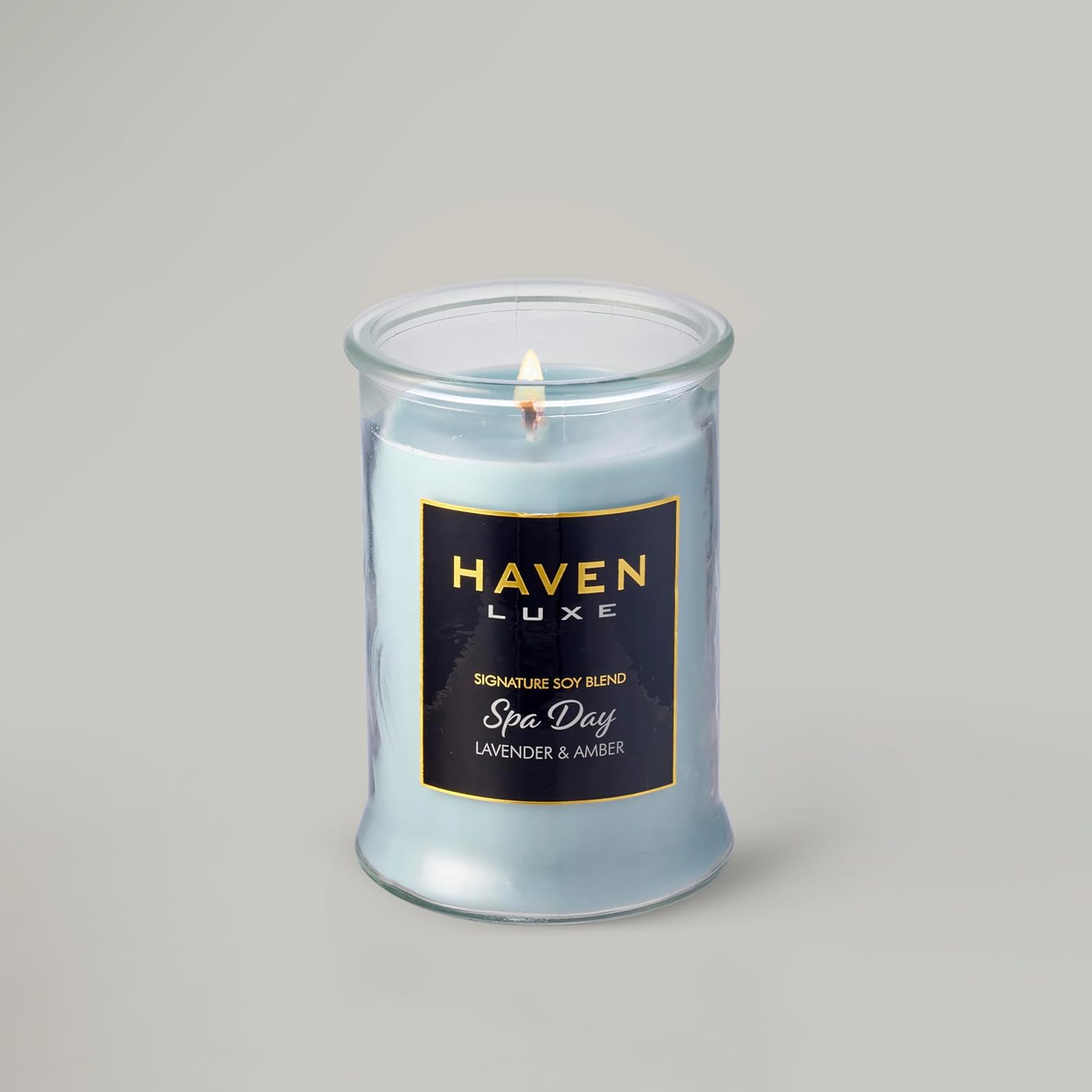 Haven Lavender & Amber Scented Candle in Glass Jar - Clean-Burning Soy Wax Blend with Natural Cotton Wick - Long-Lasting Aromatherapy Candle for Home Decor & Fragrance image number 1