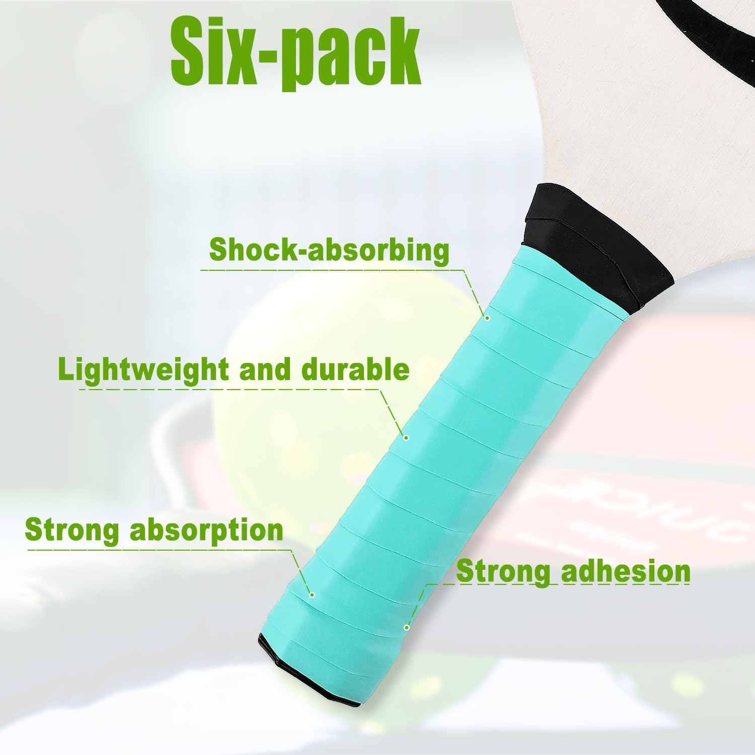 Gosknor 6Pcs Tennis Racket Grip Tape, anti Slip Badminton Racket Grip Cover Tennis Finishing Grip Wrap Badminton Overgrip Precut for Badminton Sports Lovers Gifts image number 4