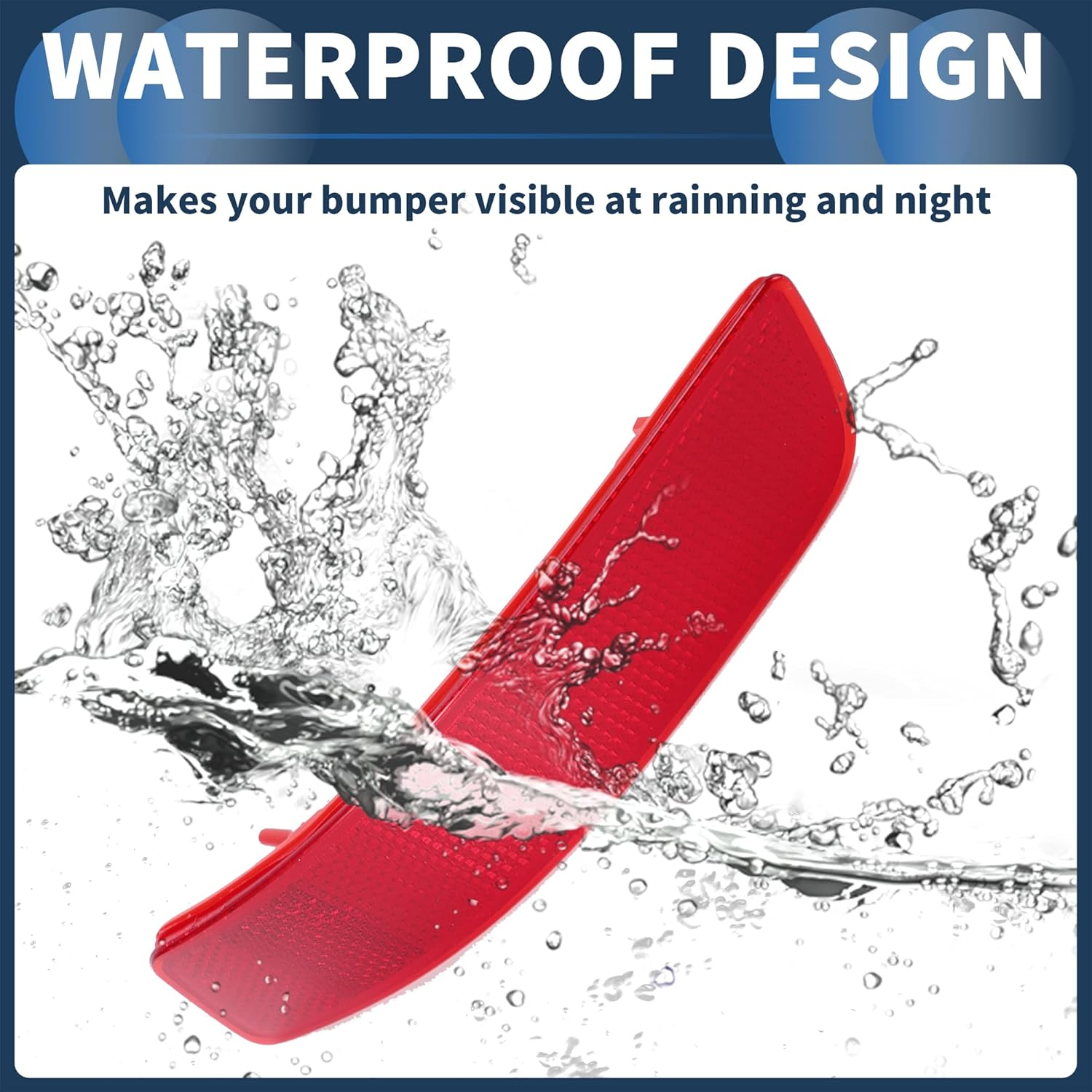 Bumper Reflector Rear Left 7.09"X1.50" Bumper Reflector Side Marker No.8192030040 for Lexus Es300H 2013-2018 Plastic Red Durable image number 1