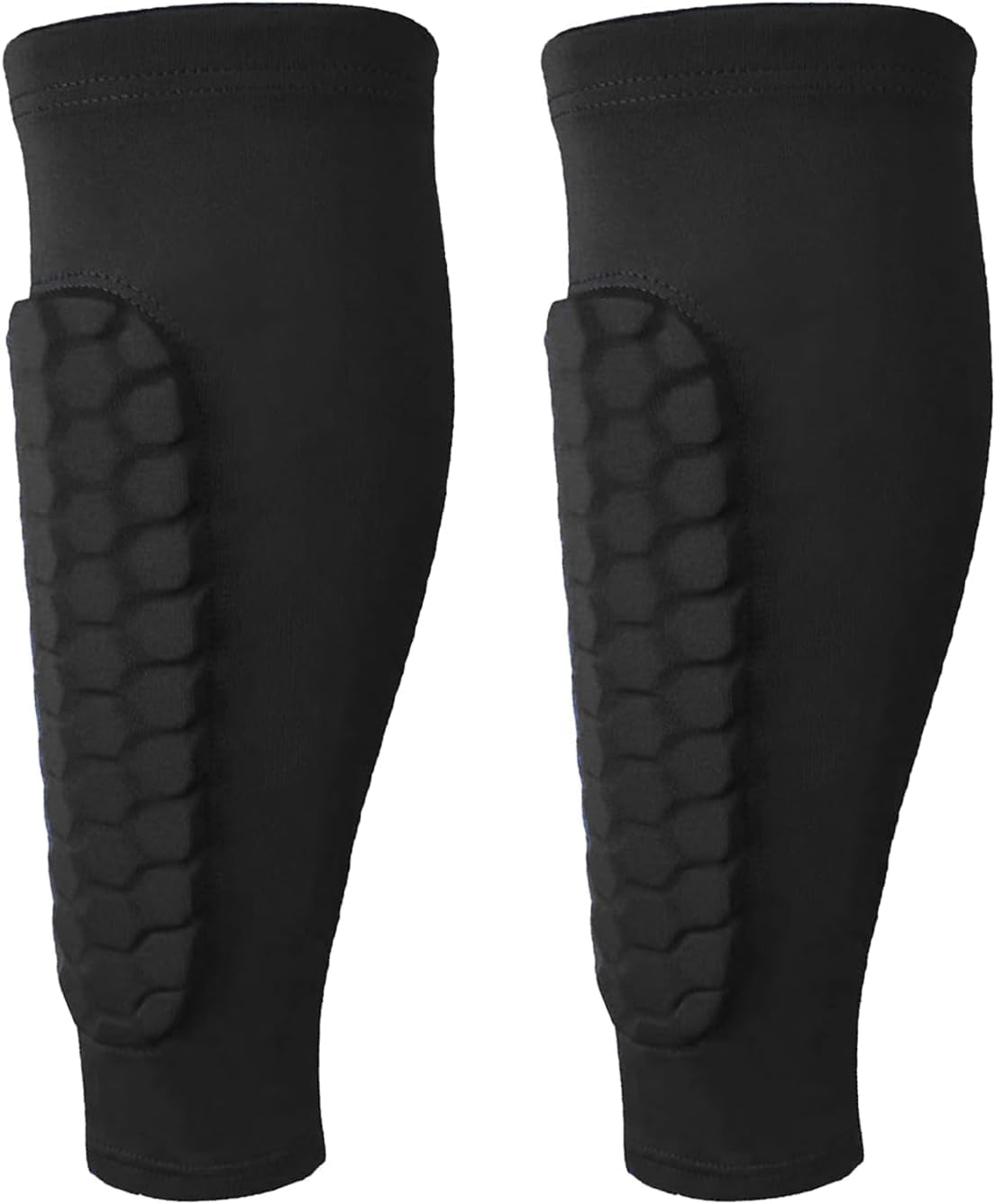Honeycomb Compression Sleeve Shin Guards, Soccer Football Protective Pads, Calf Support, 1 Pair