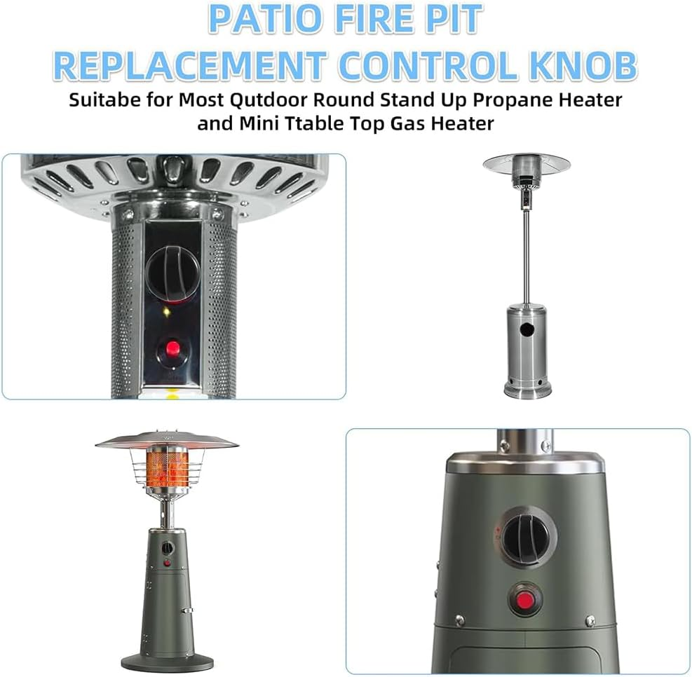 4 Pieces Heater Replacement Parts,D-Shape Heater Knob Universal,Control Knob for Patio Heater Gas Fireplace Fire Pit,Easy to Install for Most Patio Heaters and Gas Fireplaces(Black) image number 4