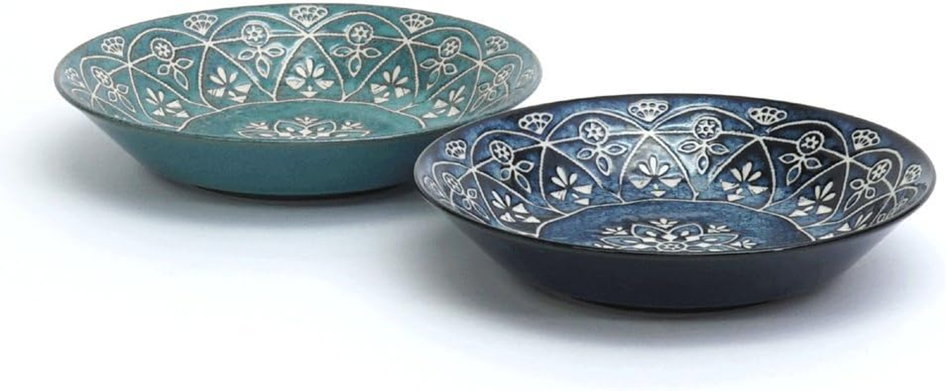 Marusankondo 01563 Curry Plate, Blue, Green, Plate, &Phi;8.1 X H1.6 Inches (20.5 X 4 Cm), Moroccan Curry Set image number 2