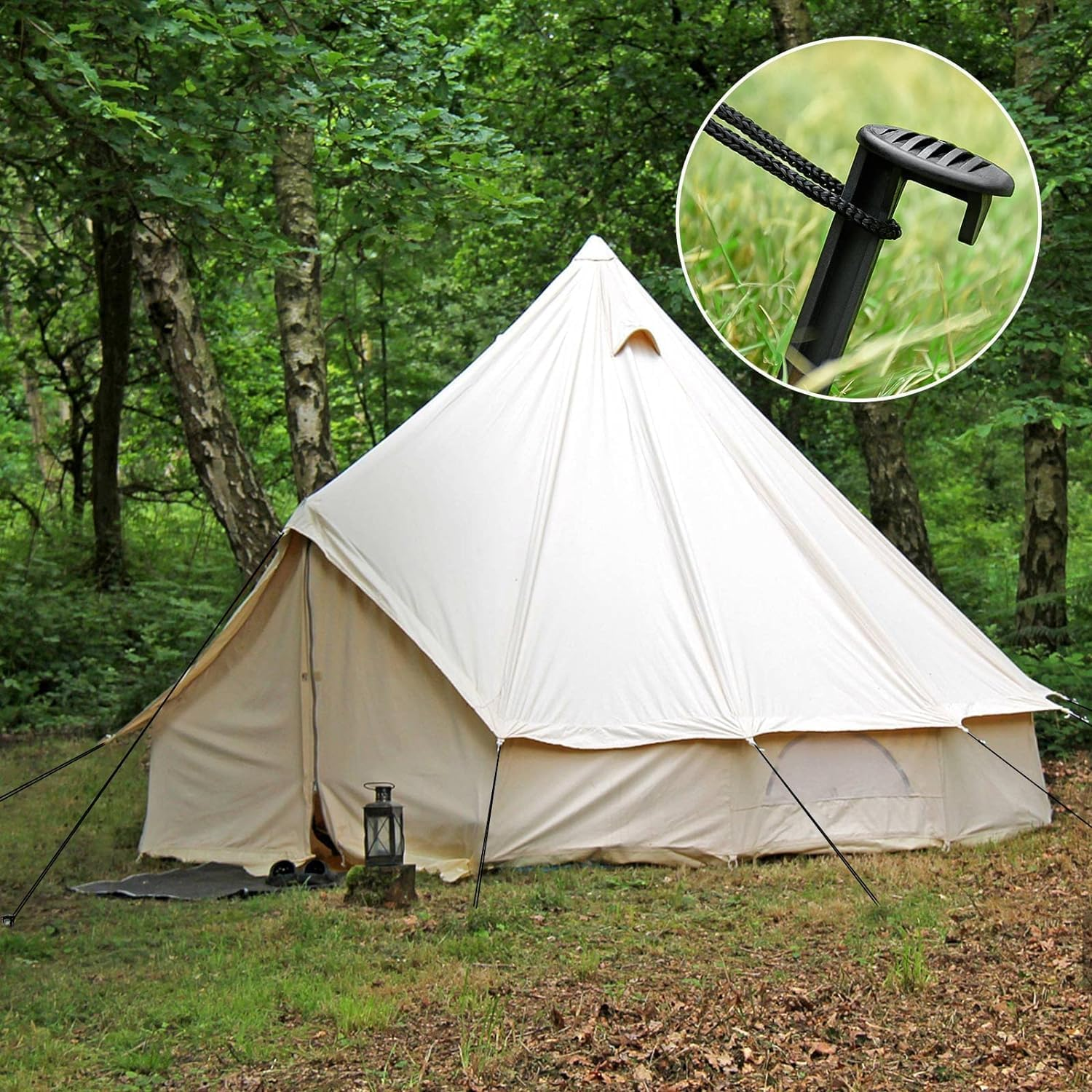 66 Pieces Inflatable Stakes and Tethers, Holiday Landscape Anchoring Stake Pack, Plastic Inflatable Spikes, Replacement Ground Stakes, Holiday Inflatable Decoration Accessories for Outdoor Garden image number 3