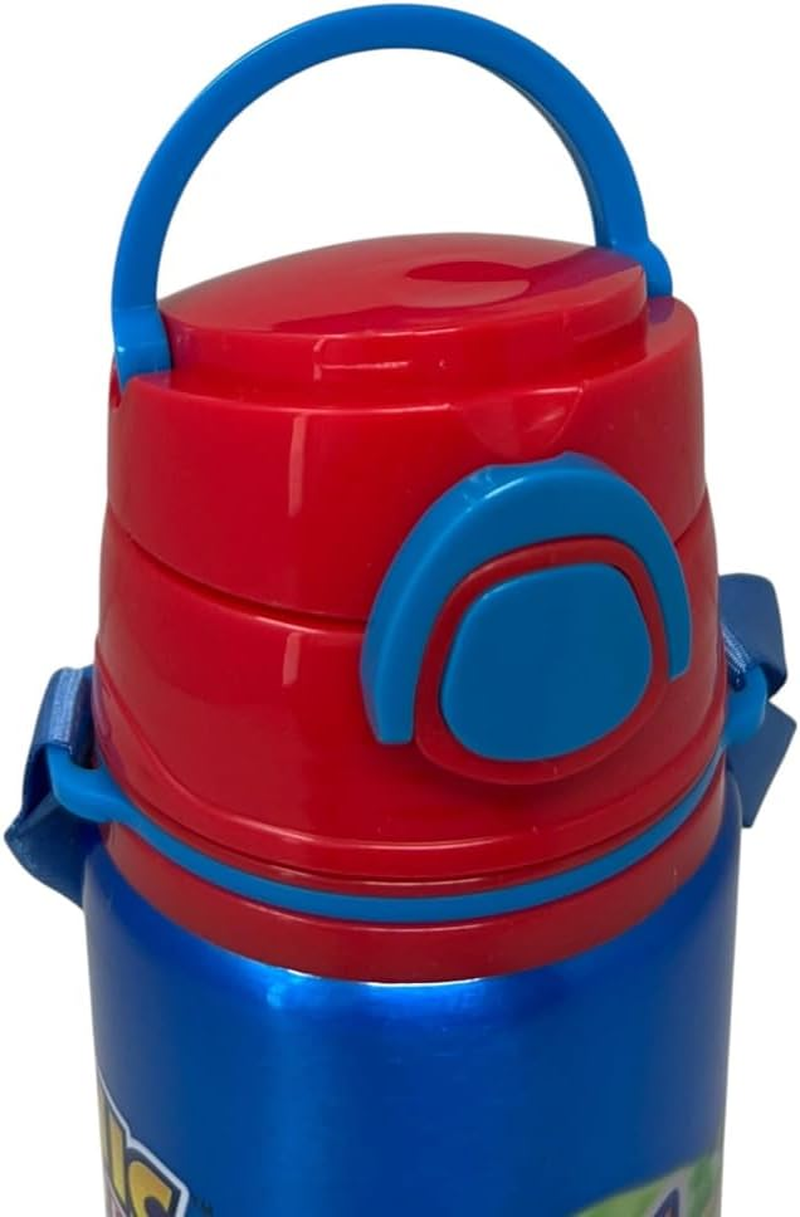 Aluminium Water Bottle with Straw Sonic 730Ml Automatic Pop up Bottle for Kids Shoulder Strap Supplied - Bluey image number 6