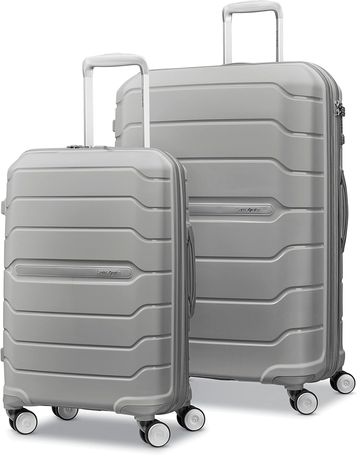 Samsonite Freeform Hardside Expandable with Double Spinner Wheels, Navy, Checked-Medium 24-Inch, Freeform Hardside Expandable with Double Spinner Wheels