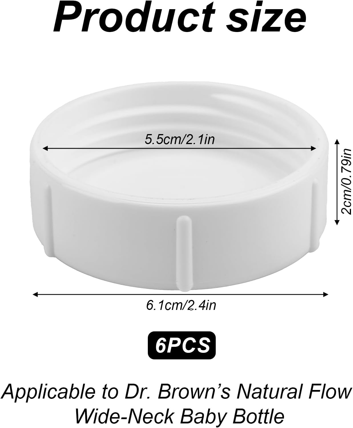 6Pcs Baby Bottle Caps for Dr Brown, Bpa-Free Baby Bottle Lids for Travel and Storage Replacement Parts Compatible with Dr. Brown&rsquo;S Natural Flow Wide-Neck image number 1