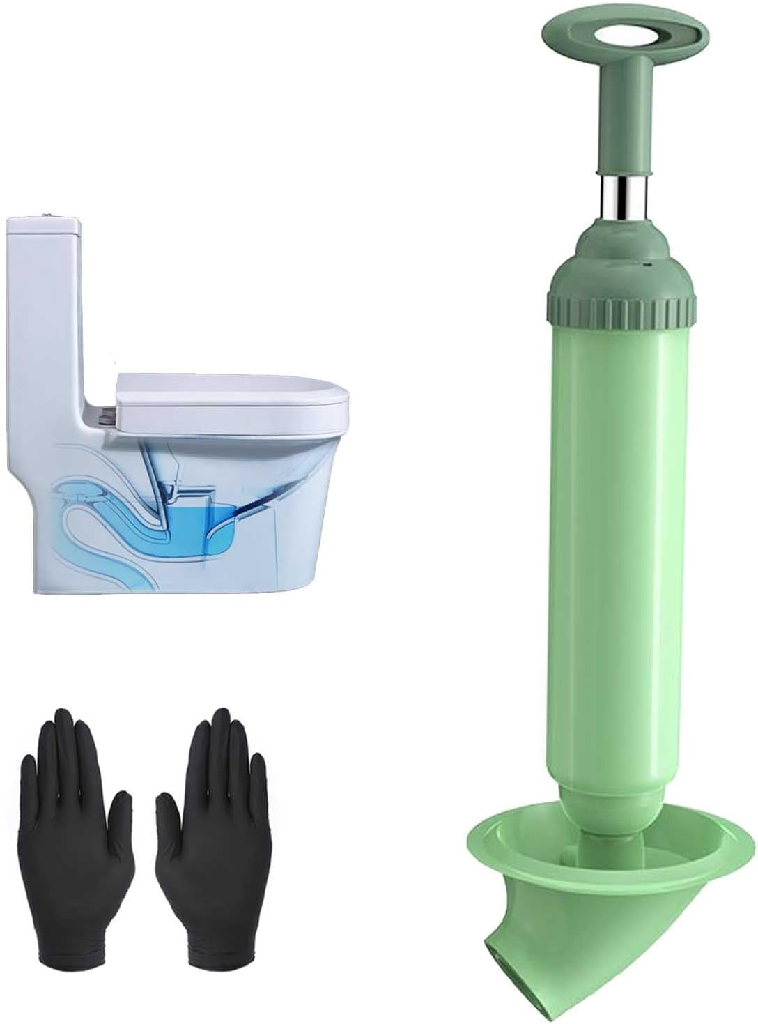 Professional Toilet Plunger, High Pressure Unclogger with Curved Head Design, Small and Powerfull, Commercial & Residential Use image number 2