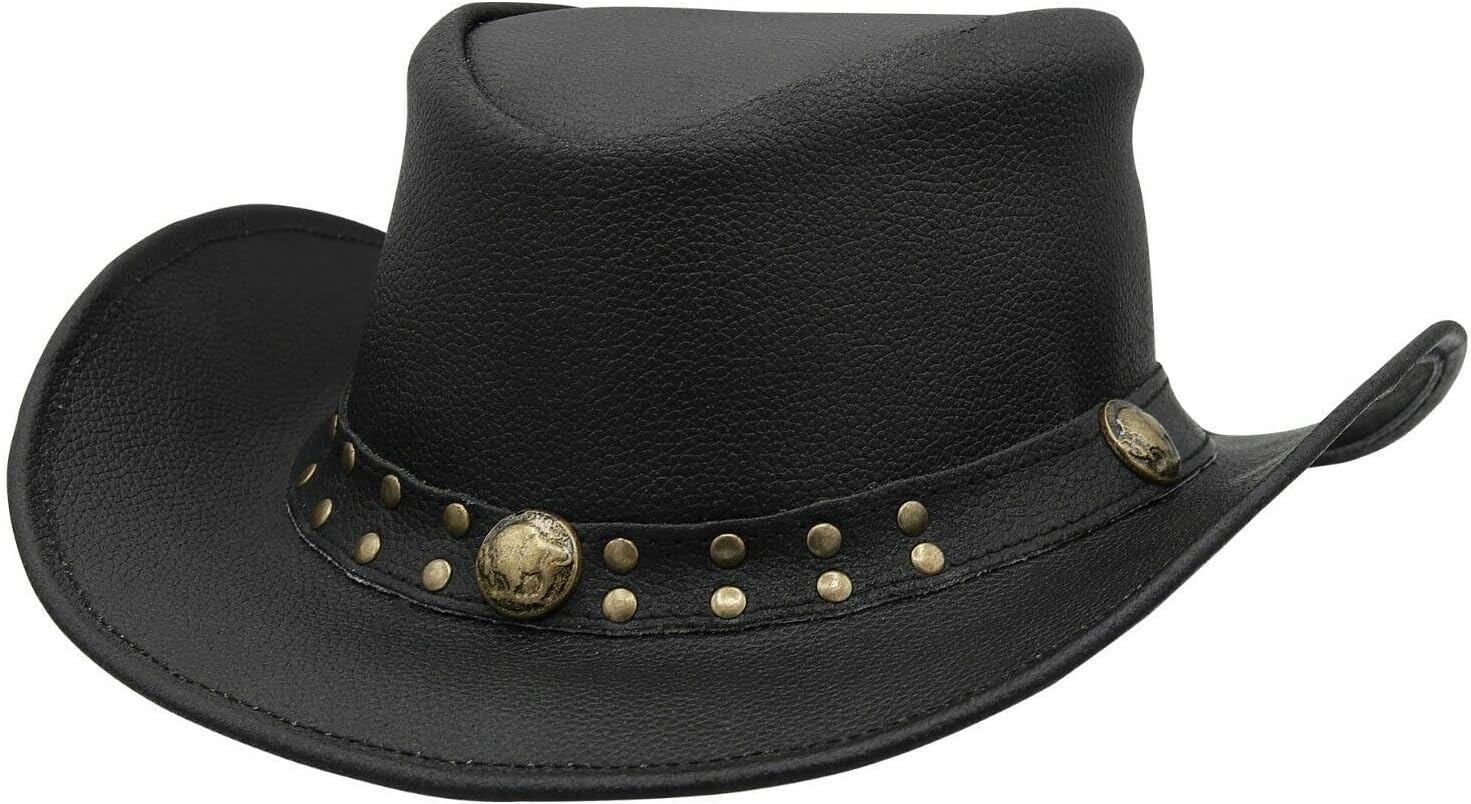 Sidewinder Shapeable Outback Hat Style Leather Cowboy Old Style Hat for Men and Women Western Wide Brim Vintage image number 3