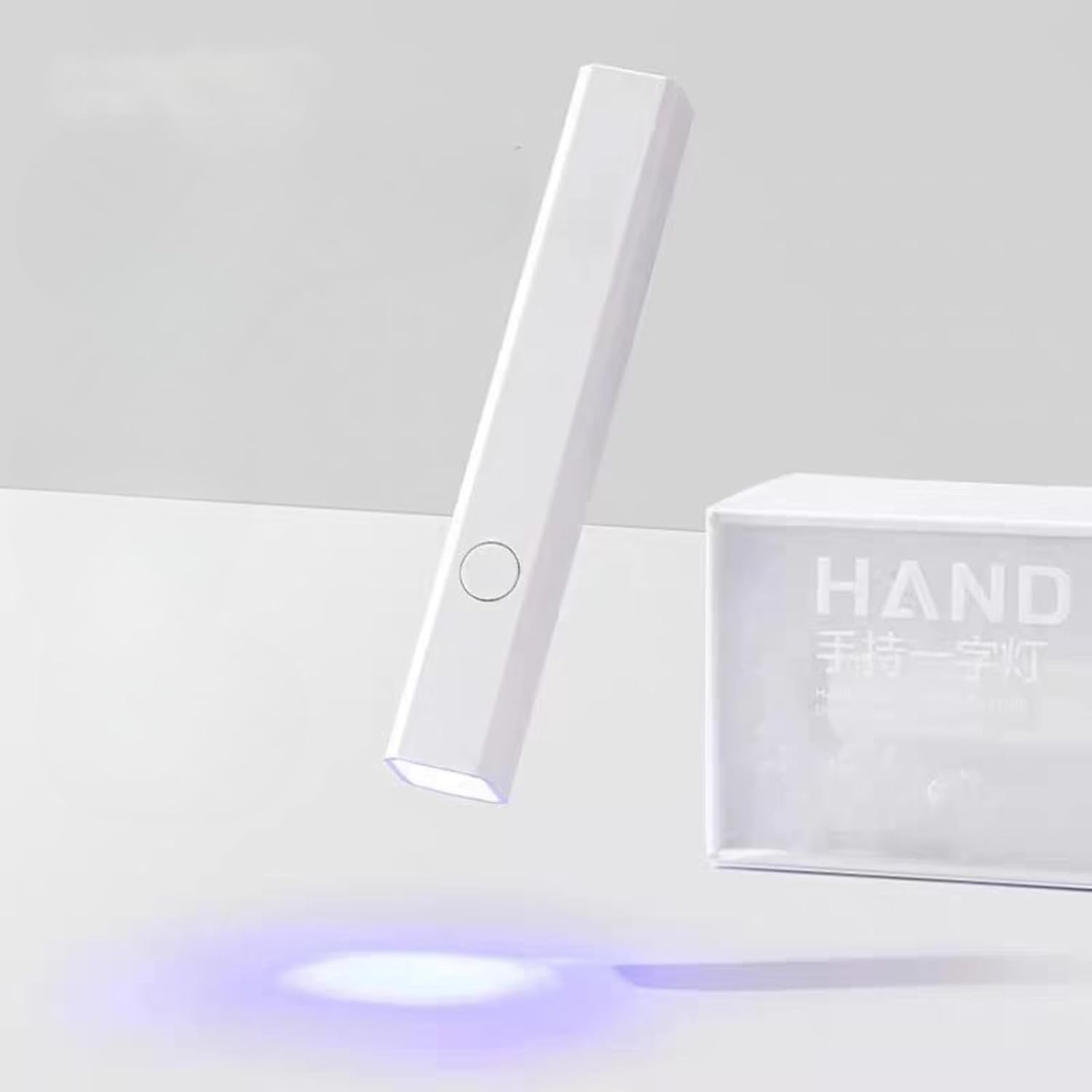 Handheld UV Light for Gel Nails, Gel Nails Flash Cure Lamp, Gel Nails LED Nail Lamp Portable Mini Nail Dryer, Cordless Rechargeable USB Nail Dryer for Fast Curing, Home DIY Manicure Nail Art (White)