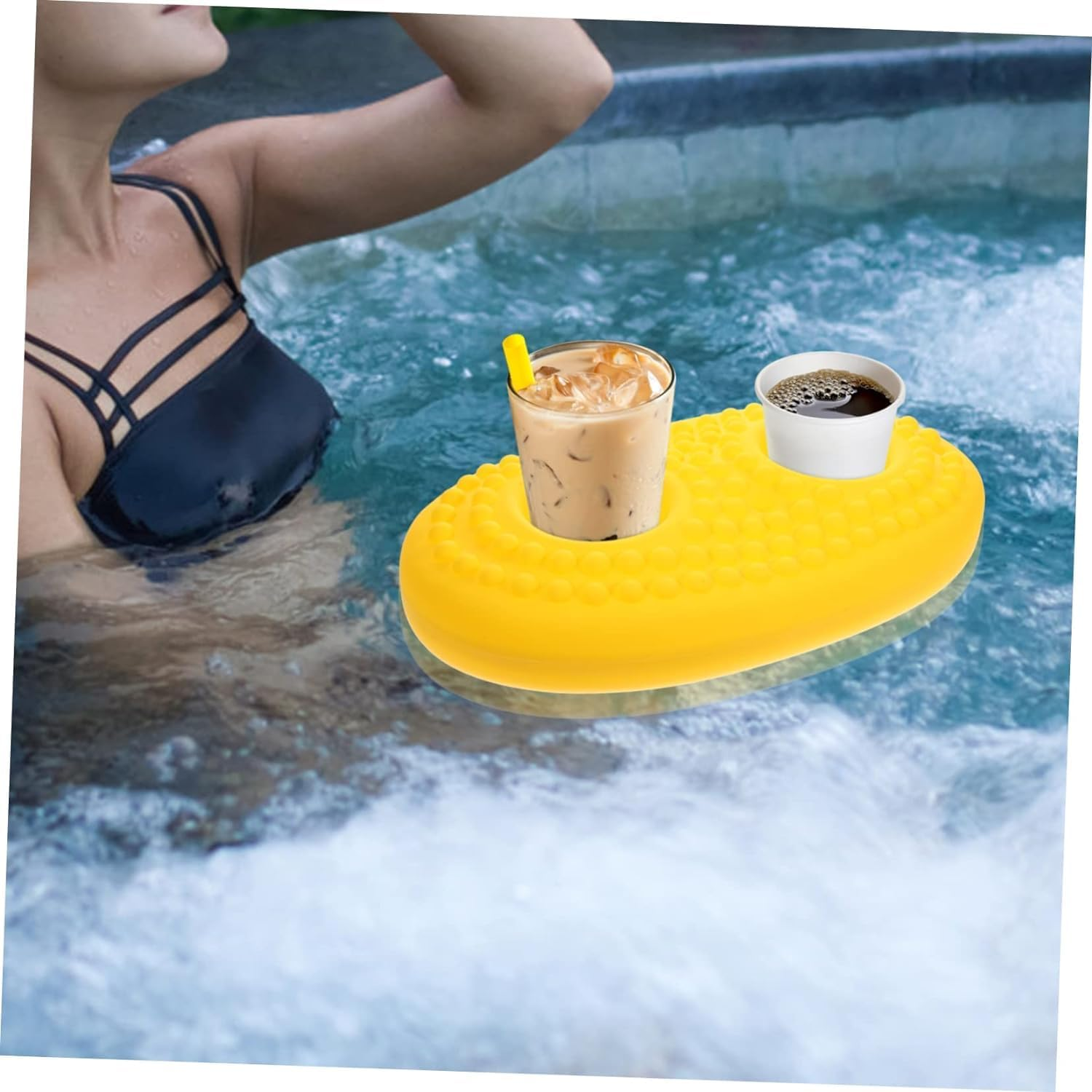 Pool Cup Base Beach Cup Holder Pools for Inflatable Toys for Pool Float Drink Caddy Summer Pool Party Favors Floating Drink Tray Floating Cupholders Pool Supplies Drinks image number 3
