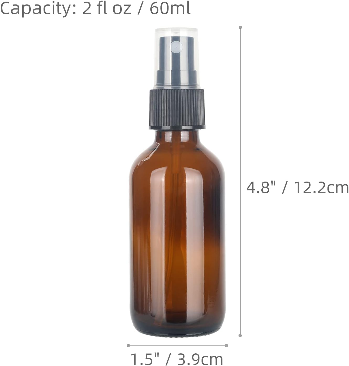Magic Season Boston round Glass Bottles (Amber / 60 Ml with Sprayers/Set of 2) image number 1
