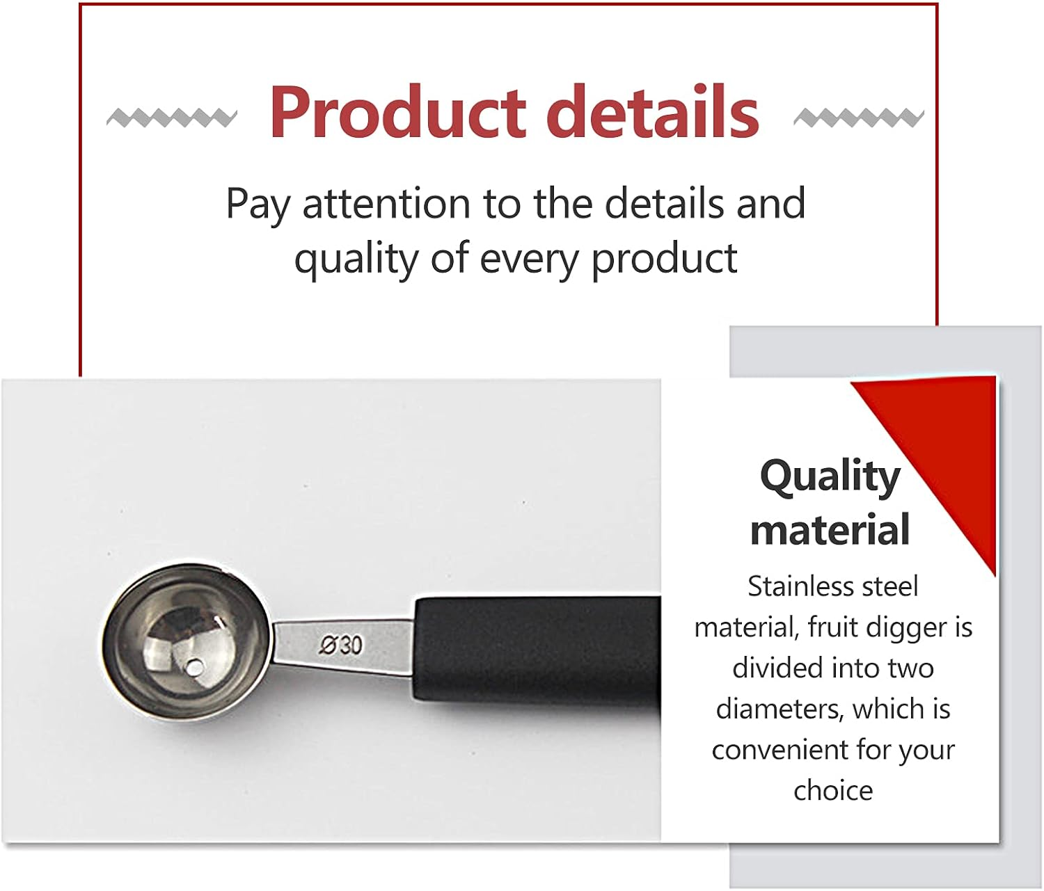 YLSZHYR 7Pcs Melon Baller Scoop Set, Stainless Steel Baller Scoop,Stainless Steel Melon Ballers Melon Scoop for Cutting and Scooping Fruit Melons Cake Scoop Cake Press Mold Spoon image number 5