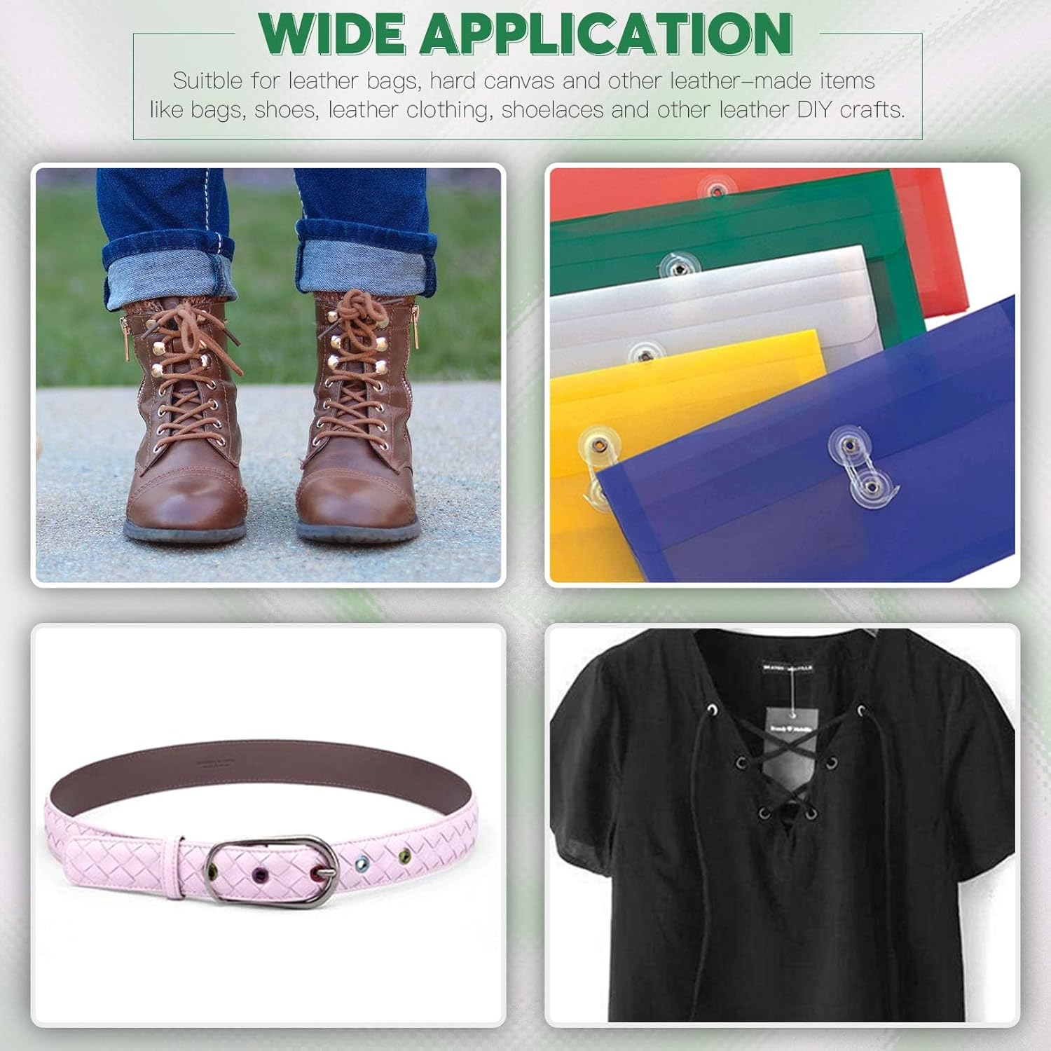 Keadic 406Pcs Eyelet and Setting Kit with 3/16" Colored Grommets, Punch Pliers, Hole Punch and Hammer for Leather, Cloth, Shoe, Bags, Crafts image number 6