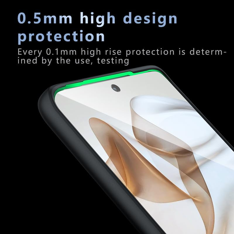 TQLGY Matte Case for Motorola Edge 50 Pro 6.7-Inch, Shockproof Military Grade Drop Protection, Frosted Translucent Skin-Touch Hard Back Slim Phone Cover, Black image number 6