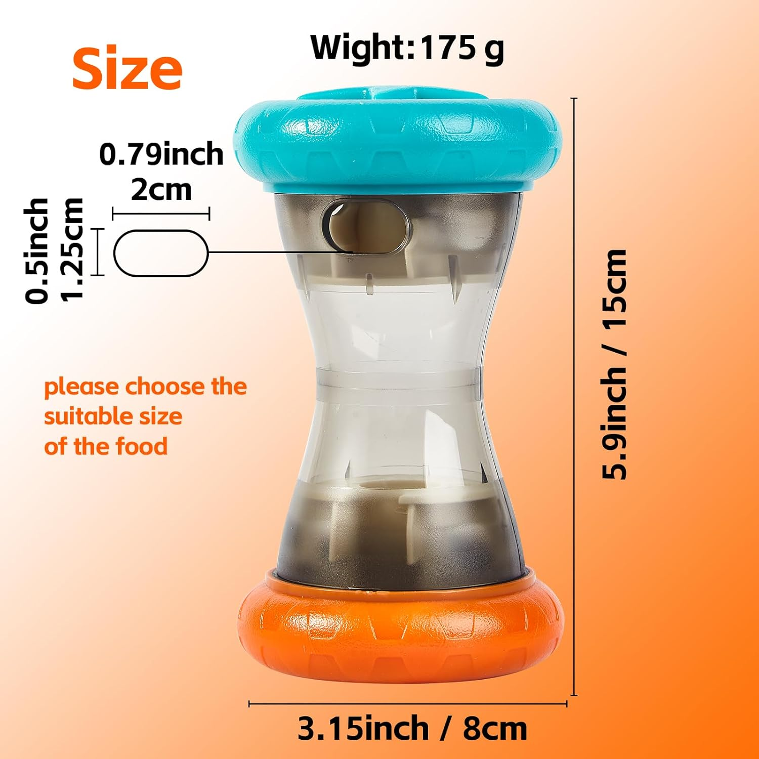 AUSCAT Dog Treat Dispensing Toy, Interactive Puzzle Toys for Small and Medium Breeds, Slow Feeder, Dog Enrichment Toys to Keep Them Busy, Blue Orange(Not for Aggressive Chewers) image number 6