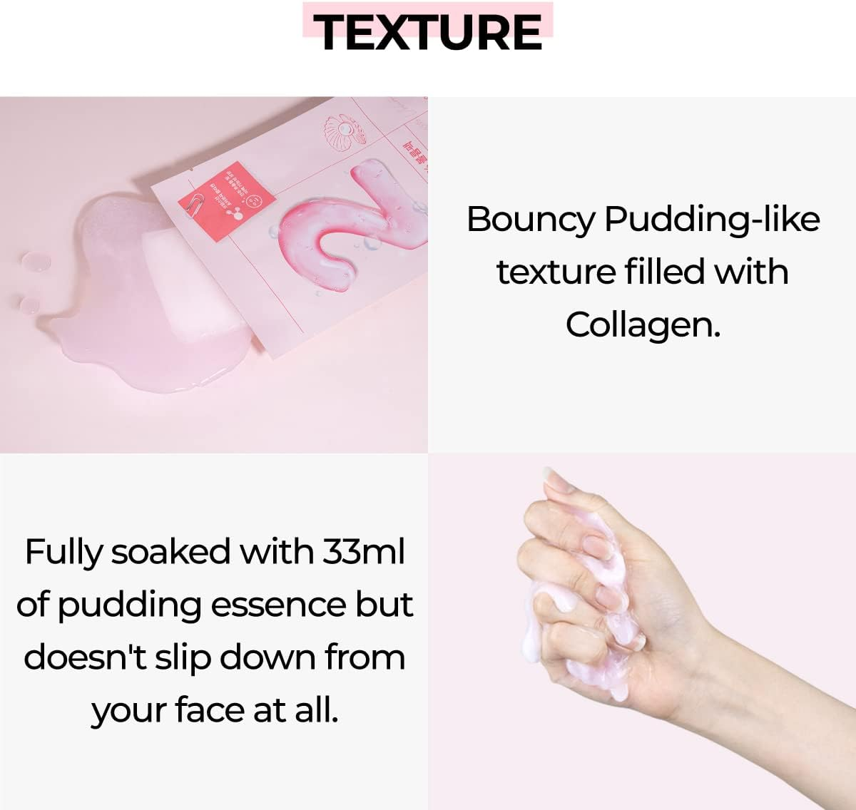 Numbuzin No.2 Sheet Mask | Water Collagen 65% Voluming Sheet Mask | Premium Collagen | Firm, Supple Skin, Adenosine, Niacinamide, Peptide | Radiance, Hydration | Korean Skincare | 4 Sheets