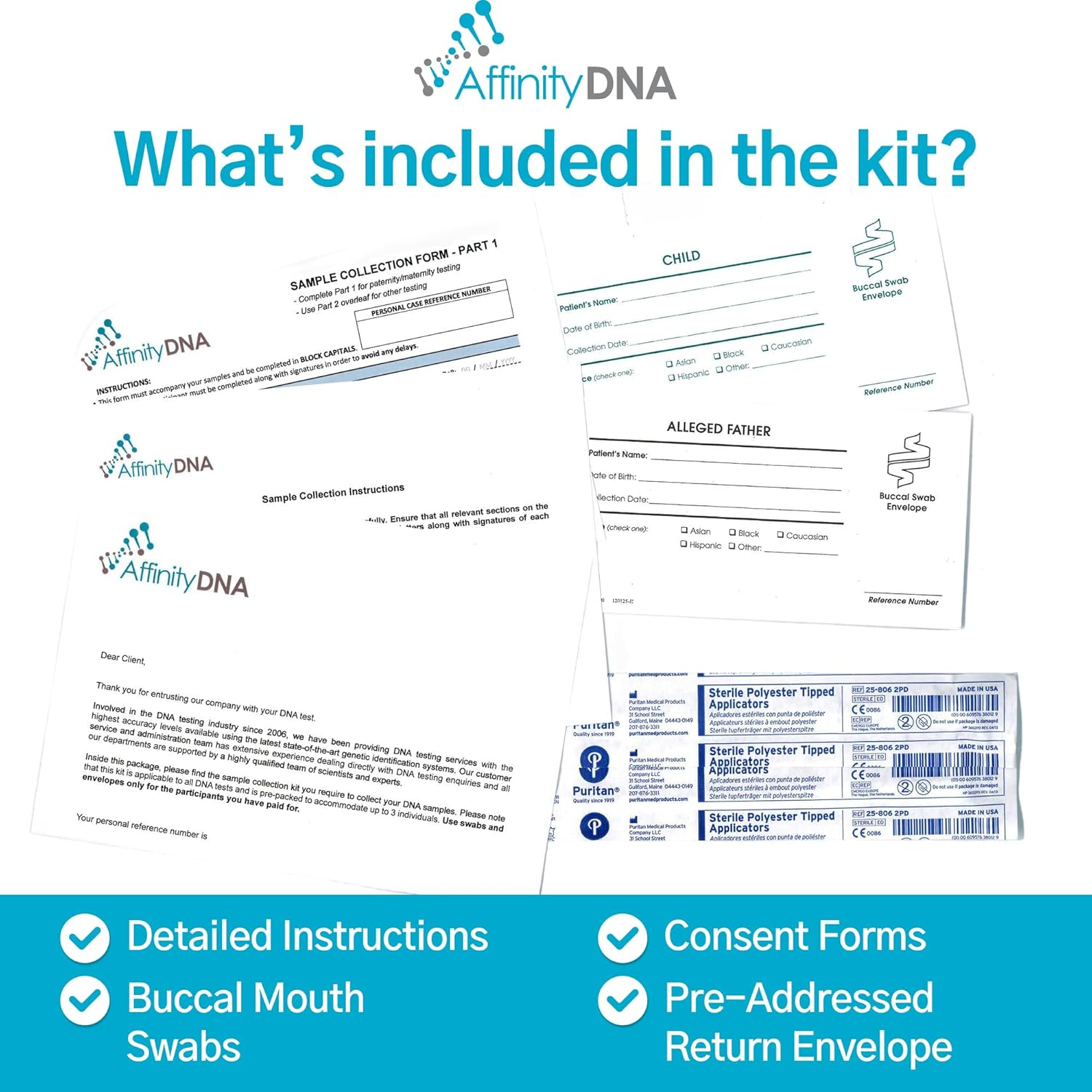 Paternity DNA Testing Kit - 99.99% Accurate Genetic Swab Test | 21 Loci Paternity Home DNA Test Kits for Father and 1 Child | Results in 4 Working Days | Laboratory Fee Not Included image number 2