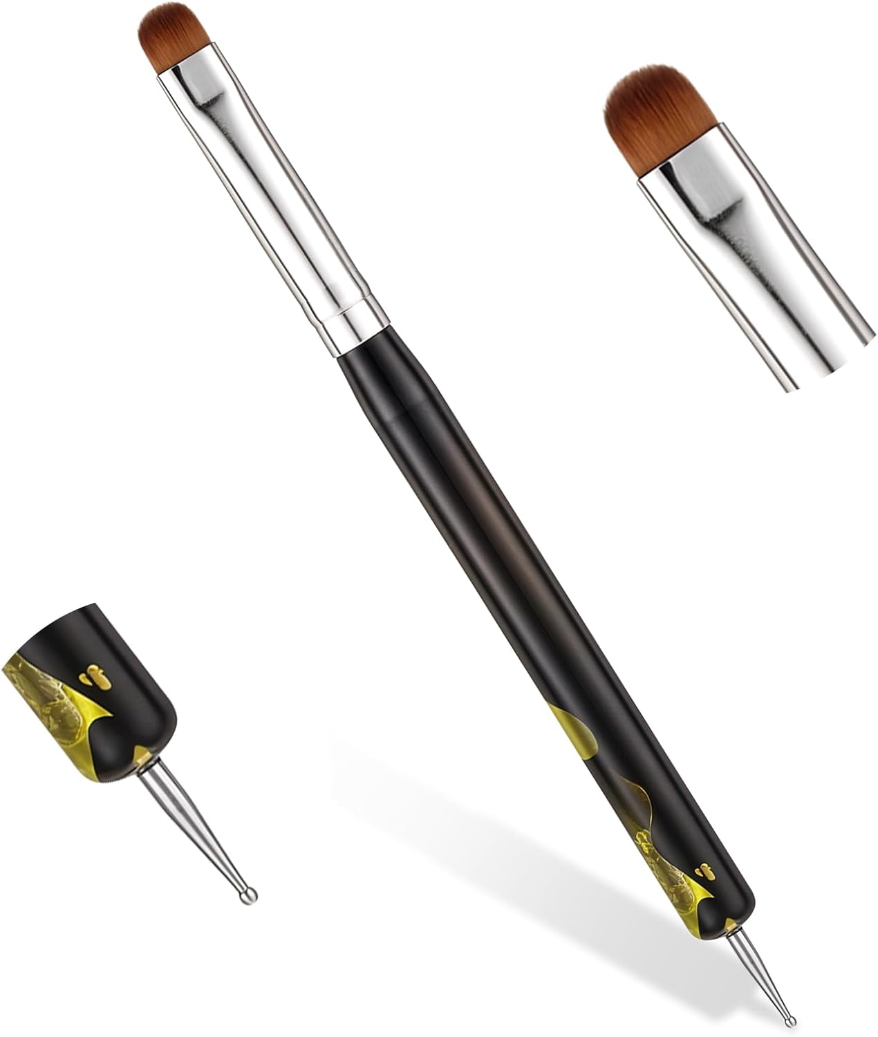 Nail Art Brush, 2-Way French Tip Brush, Acrylic Nail Brush, French Nail Brushes Tip Tool for Professional Manicure Nails Art Design image number 5