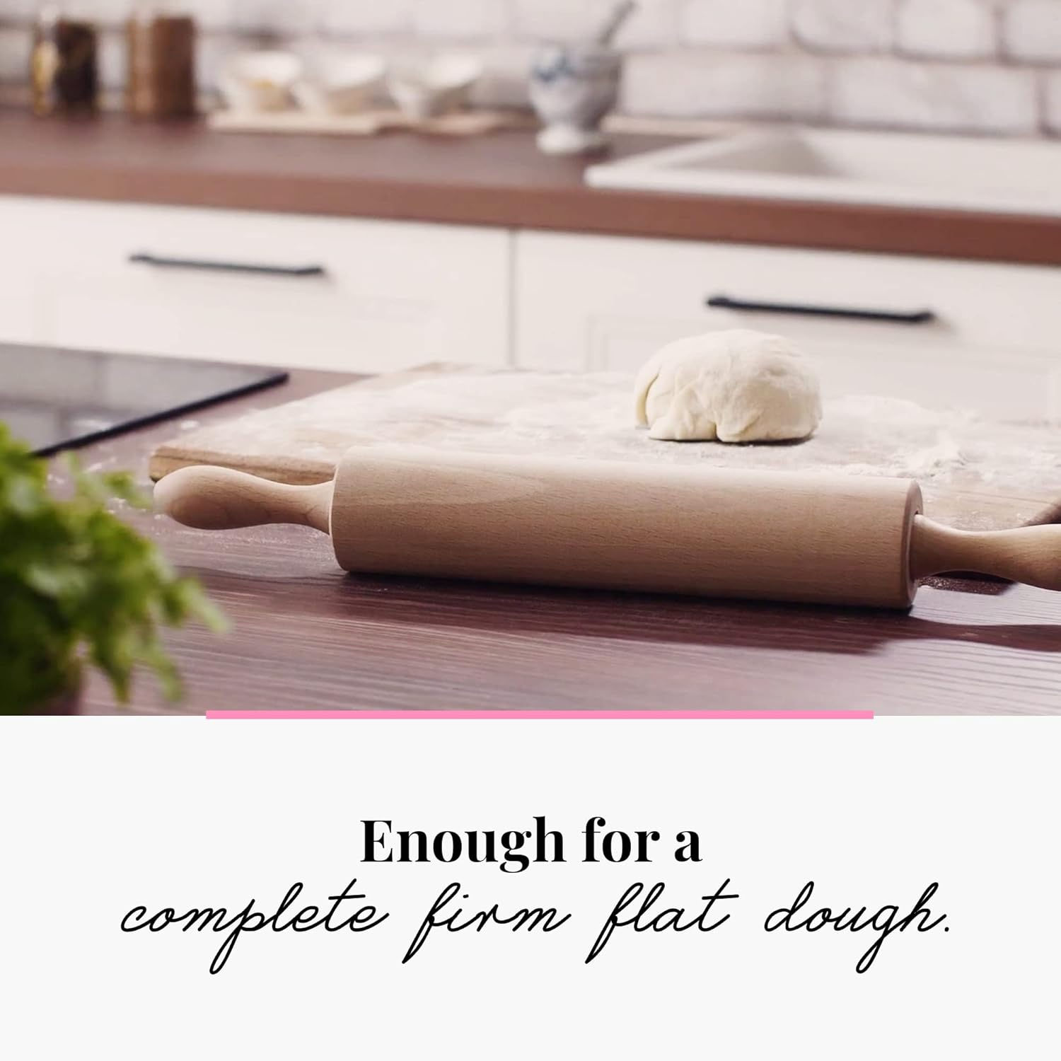 Tuuli Kitchen Classic Professional Wooden Rolling Pin with Revolving Centre (17,3 by 2,2 Inches) image number 2