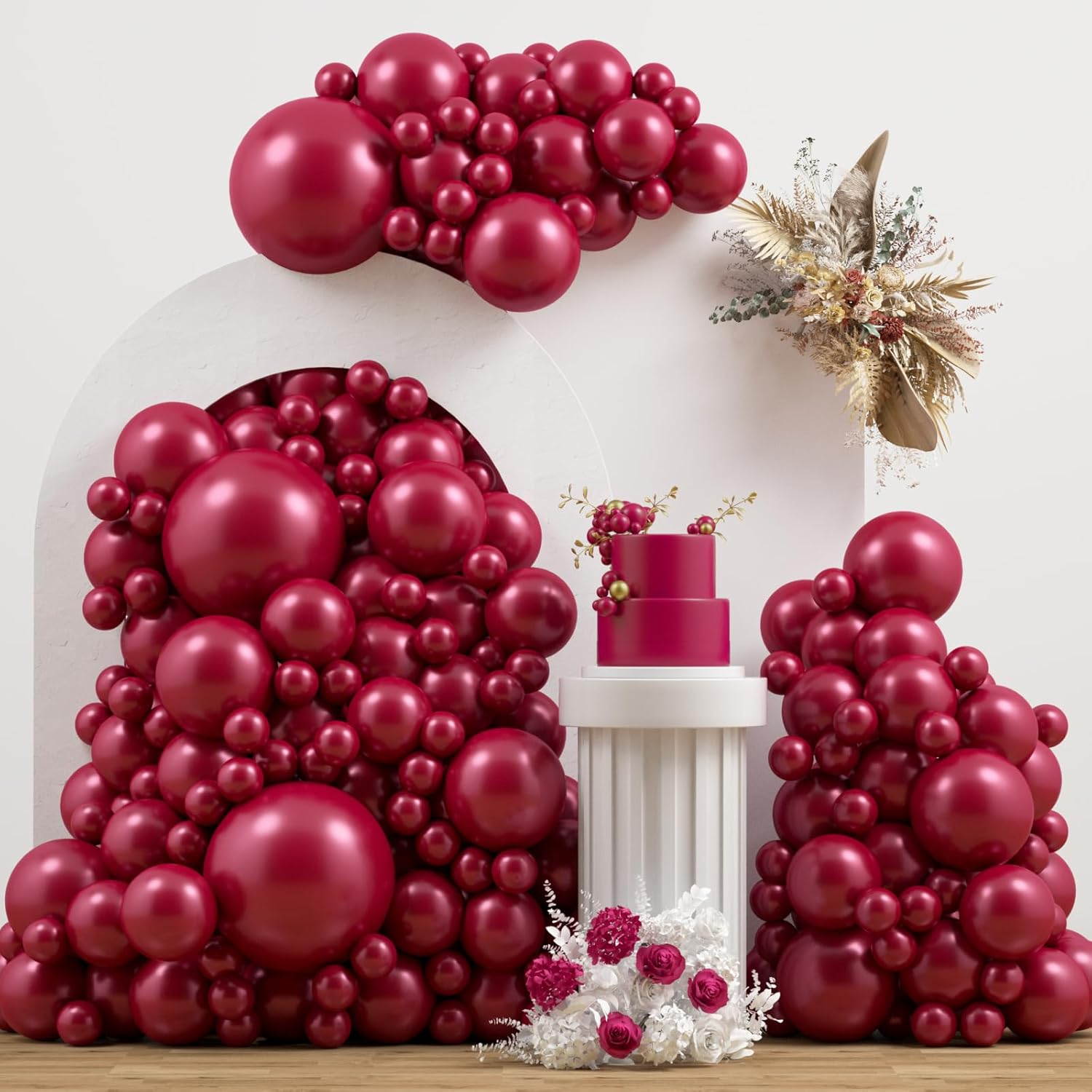 Pearl White Double Stuffed Balloons Different Size 115Pcs 5/10/12/18" White Pearl Ivory Balloons Garland Kit for Wedding Birde to Be Engagement Bridal Shower Birthday Baby Shower Party