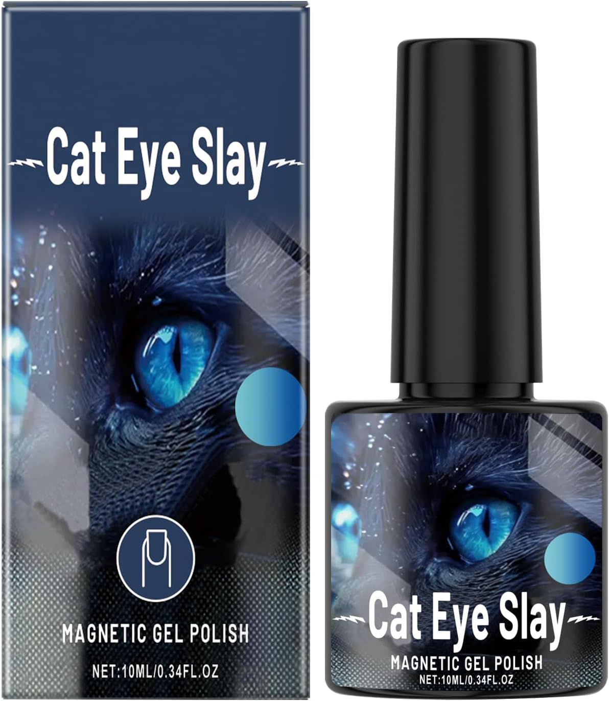 Black Blue Magnetic Gel Polish - Holographic Nail Art Gel, Glitter Shine Nail Varnish, Iridescent Cat'S Eye UV Gel, Cosmic Colour Polish, Nail Styling for Women, Chinese Ne image number 5