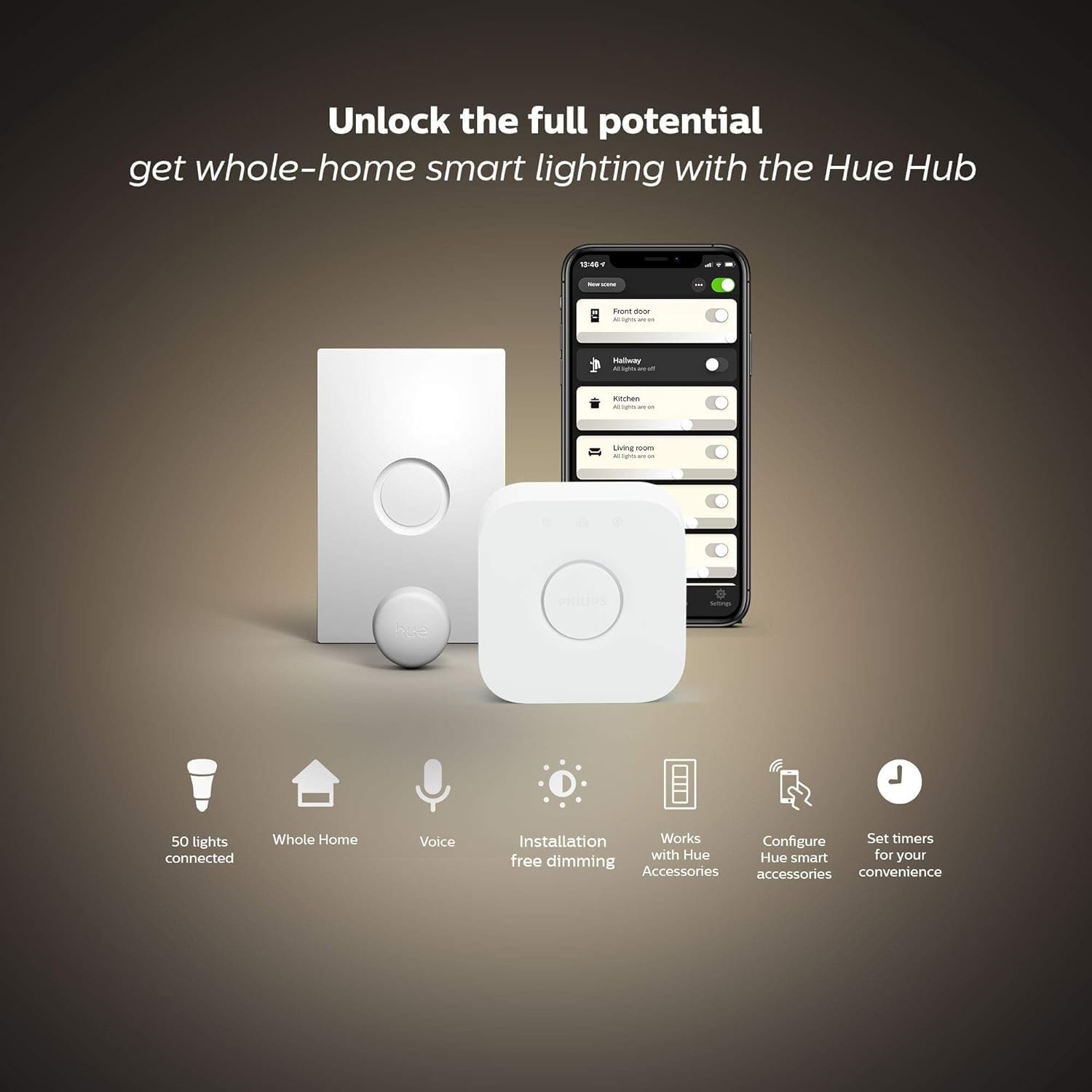 Philips Hue A60 B22 Smart Button Starter Kit image number 6