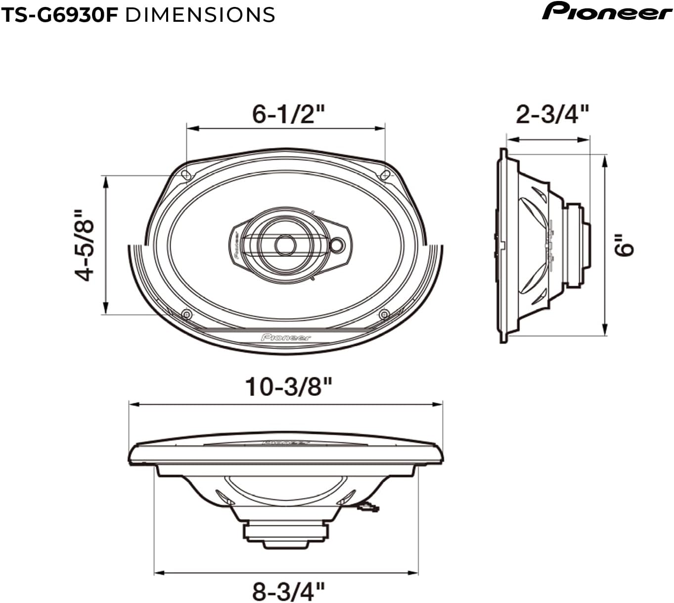 Pioneer TS-G6930F 6" X 9" 3-Way Coaxial Speaker 400W Max. / 45W Nom. image number 1