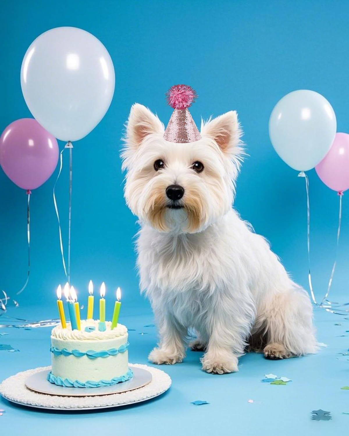 10 Pcs Pet Birthday Hat - Adjustable Mini Party Hats for Dogs, Cats, Rabbits & Small Animals, Multi-Color Cute Birthday Hats for Kittens & Stuffed Animals Friends Celebration