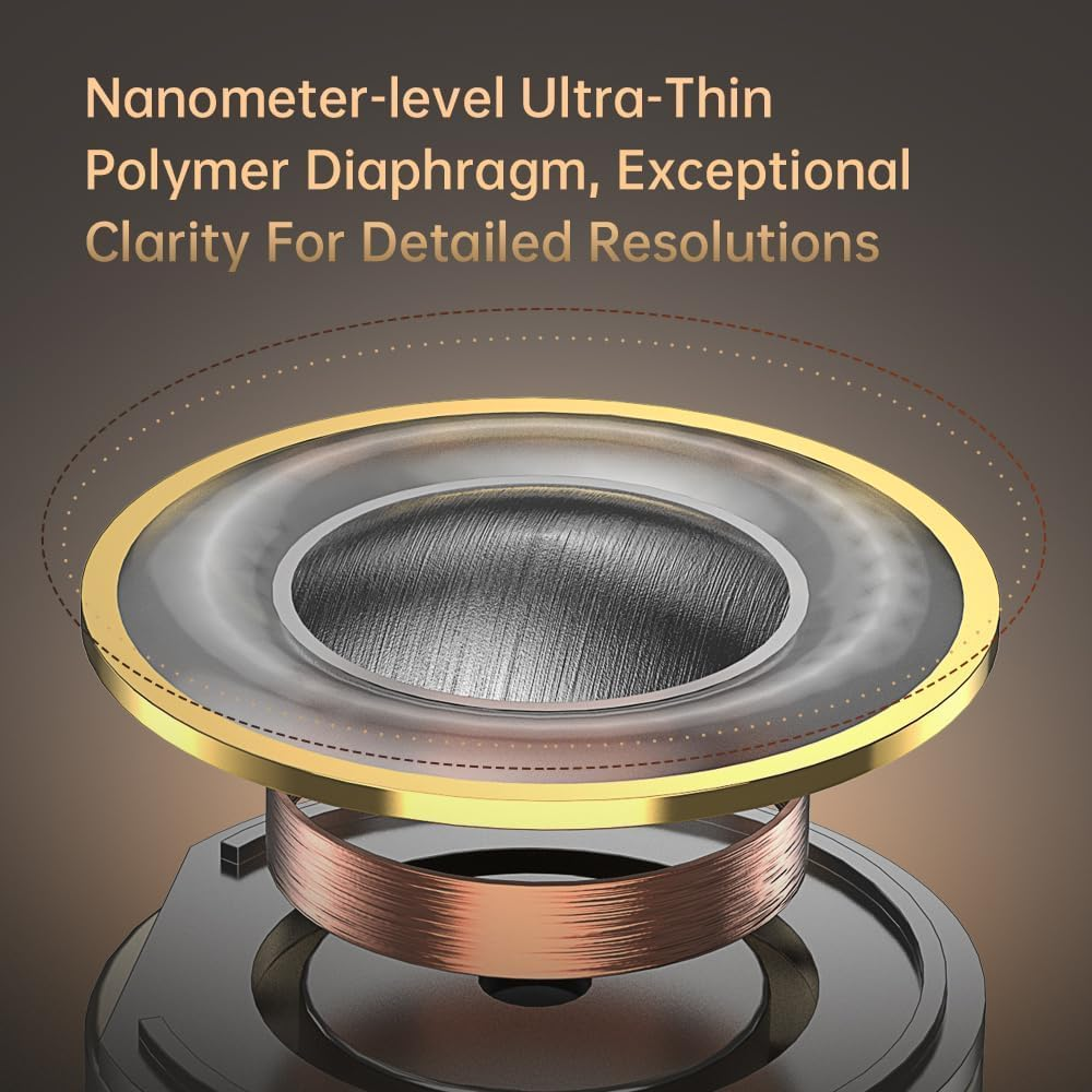 EZ EAR ND DD3 Hifi In-Ear Monitors, Dual Dynamic Drivers, In-Ear Headphones, IEM, 4 Tone Styles, Adjustable, with 2 Pin Detachable Design Cable for Singers, Bassists, Guitarists (Blue, With image number 1