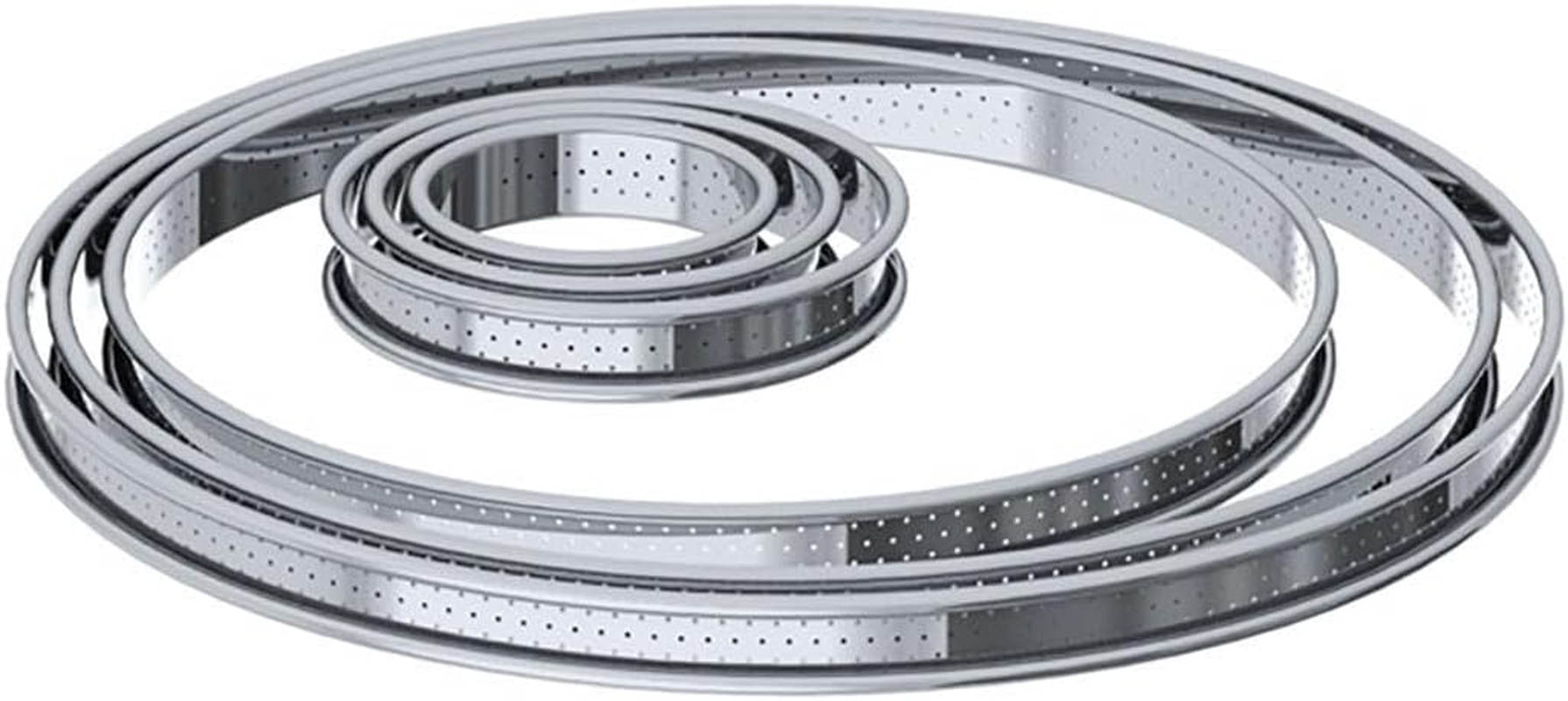 De Buyer Circular Stainless Steel round Perforated Tart Ring with Rolled Edges, Stainless Steel, Silver, Diam&egrave;tre 10 Cm image number 4